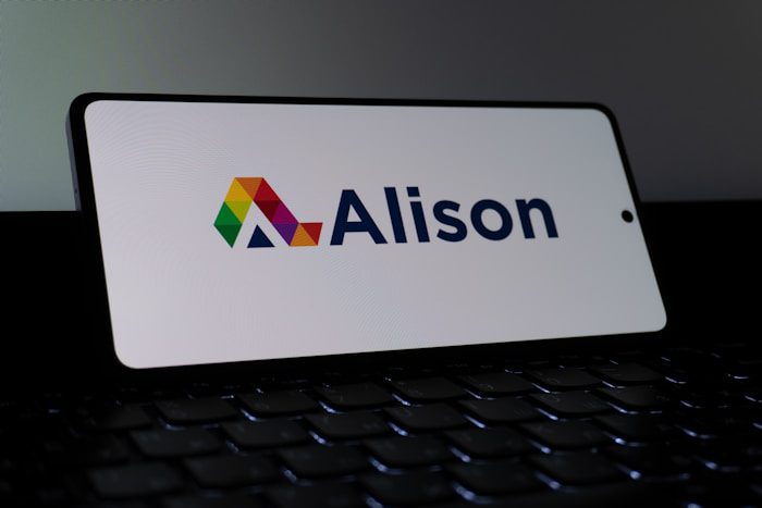 Alison logo displayed on a smartphone screen.