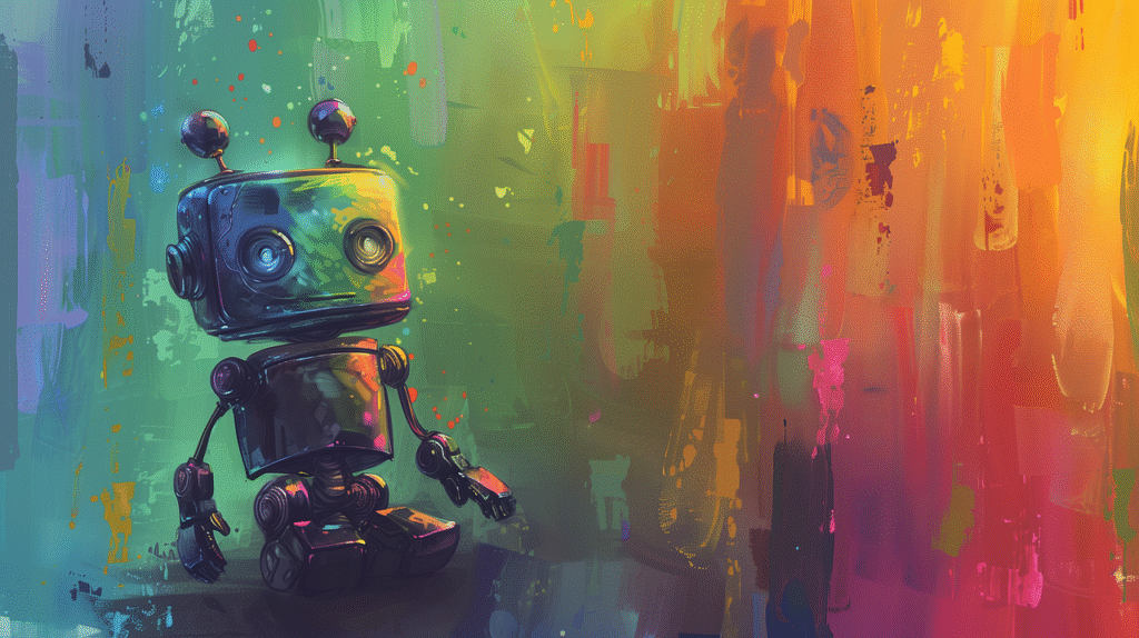 ai generated, robot, nature, android, abstract, rainbow, future, science fiction, futuristic, technology, saturn, image generator