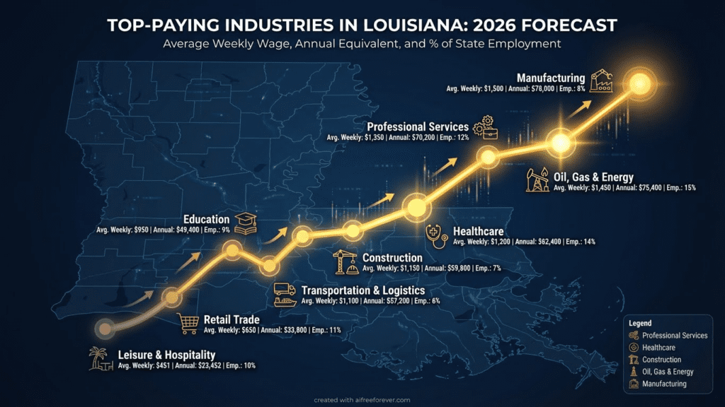 Which Industries Pay the Most in Louisiana?