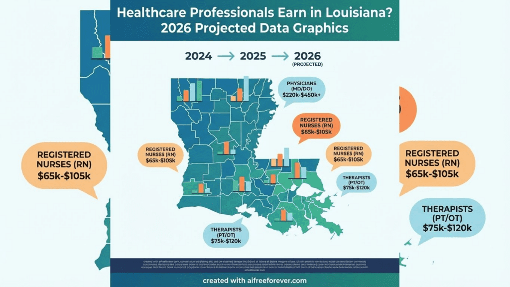 Healthcare Professionals Earn in Louisiana? 2026 data graphics