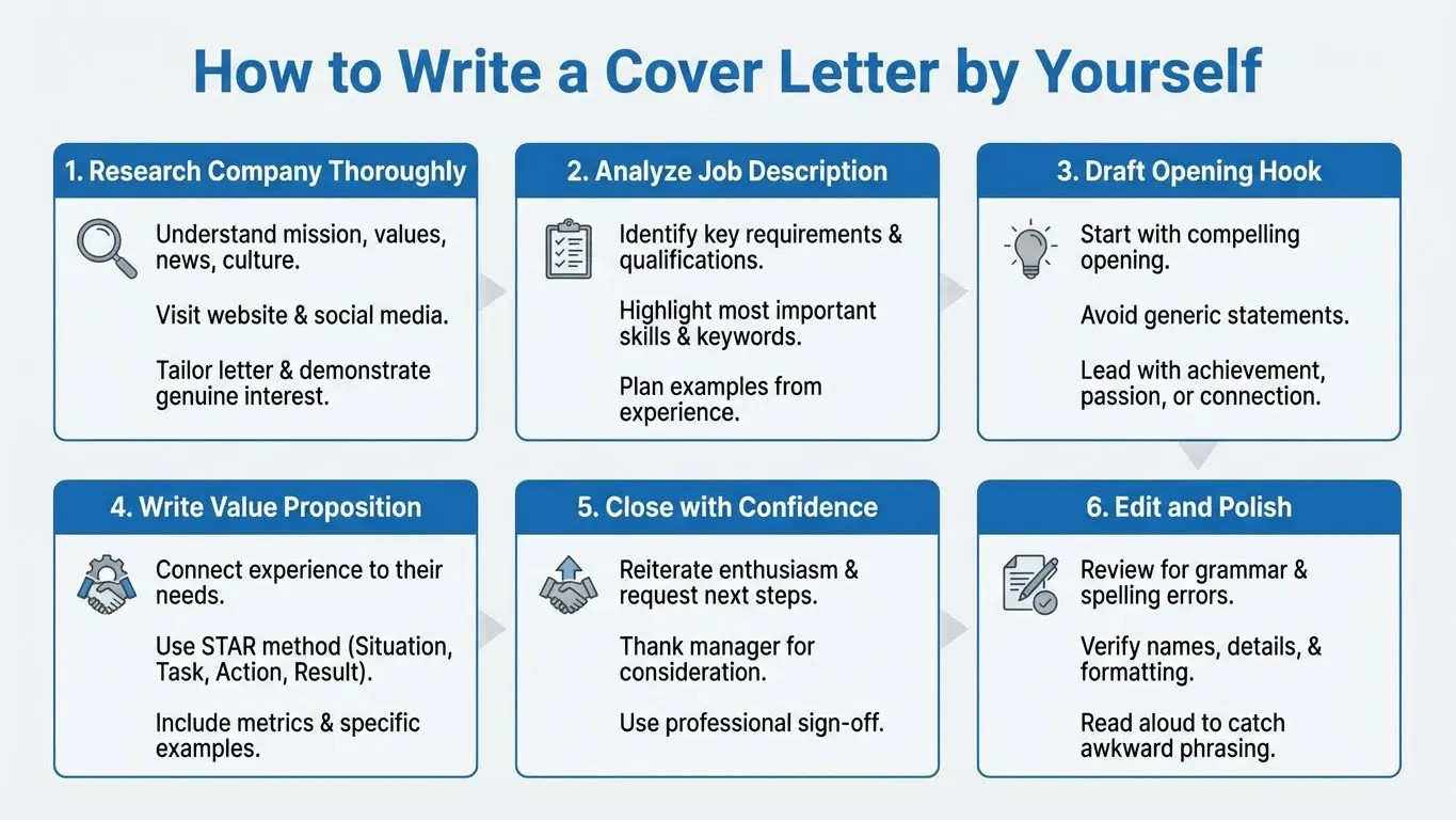 step by step guide to writing a professional cover letter manually