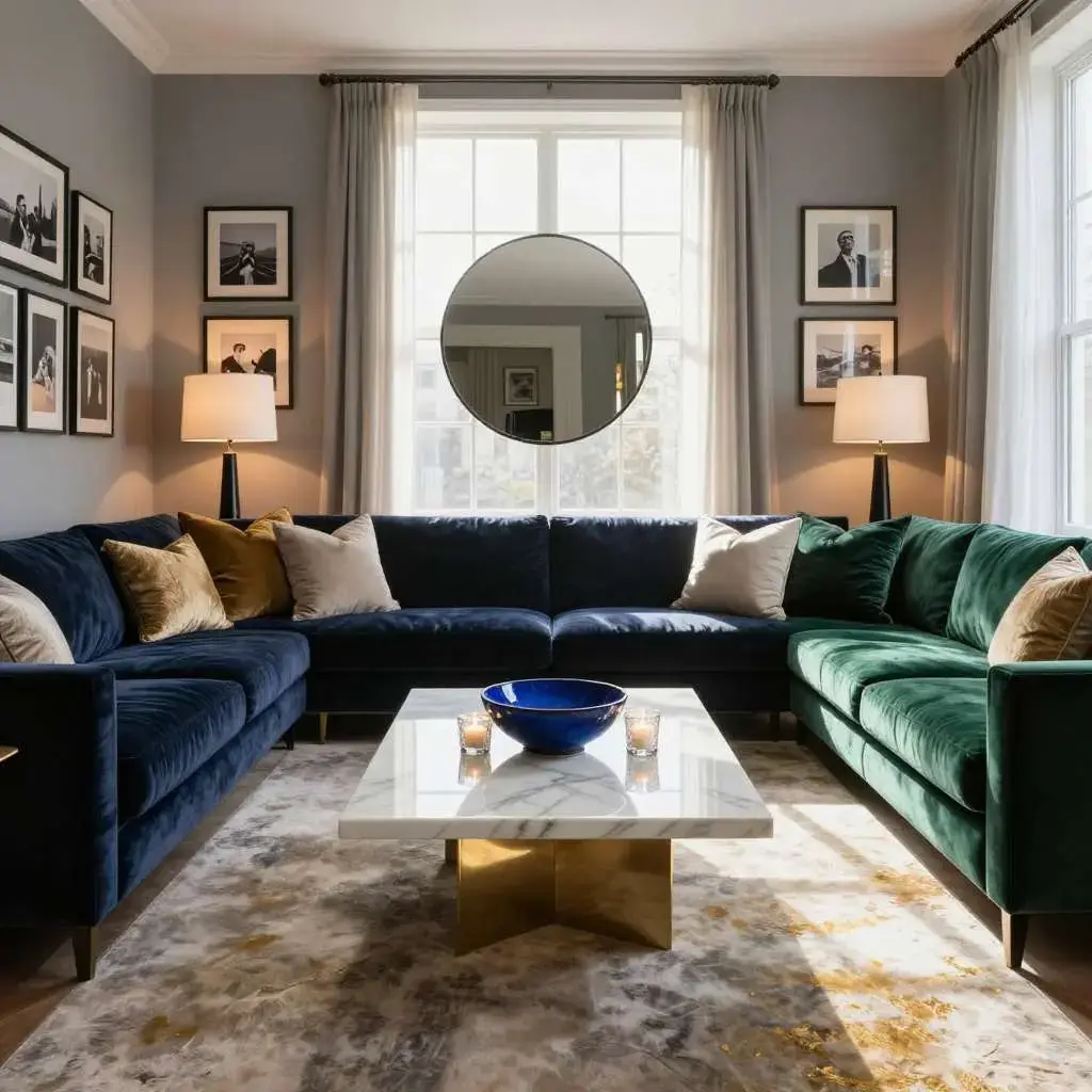 Living Room with Contemporary Sofas - Elegant Interior Design