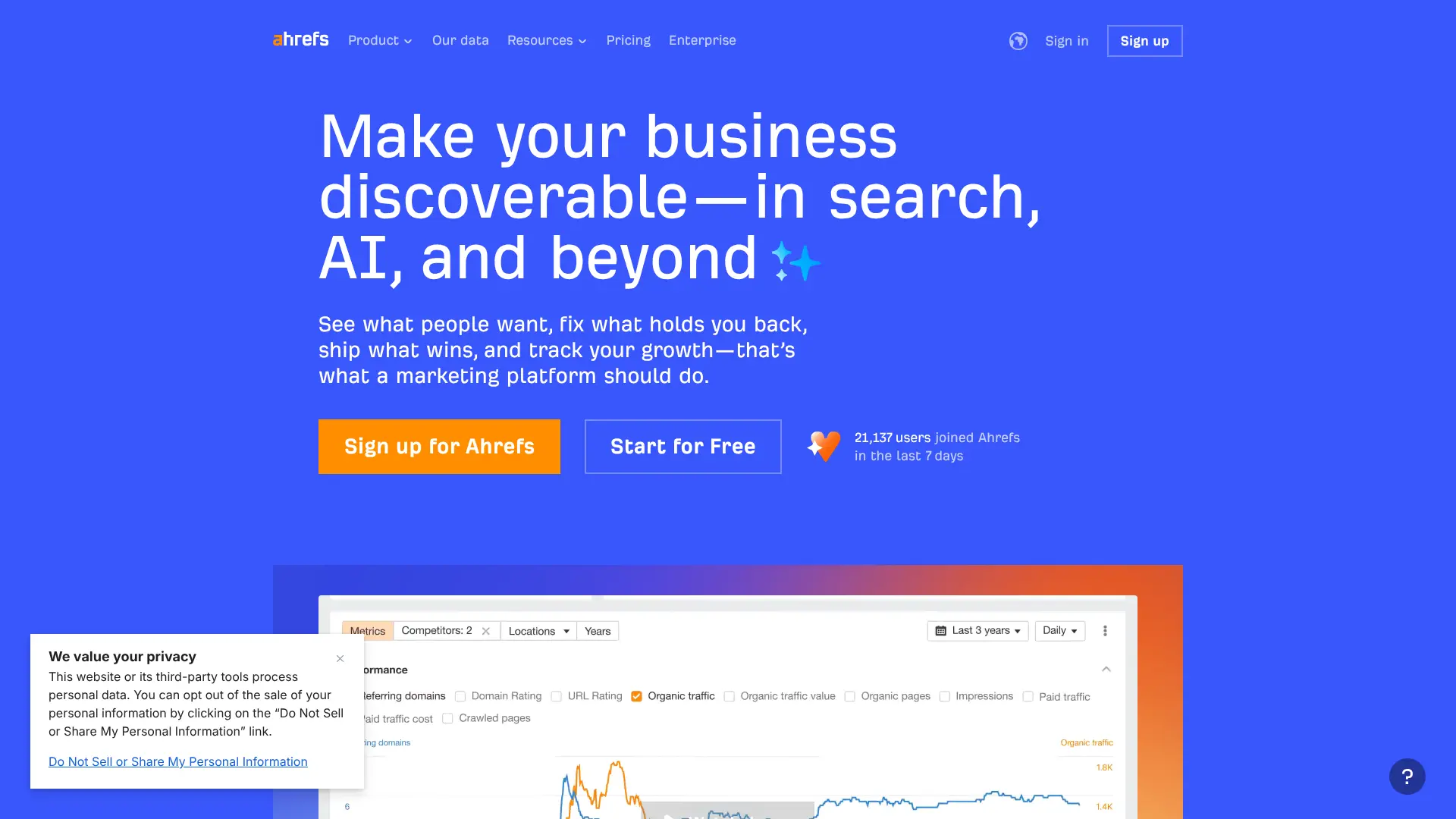 Screenshot of 4. Ahrefs - Backlink and Keyword Research