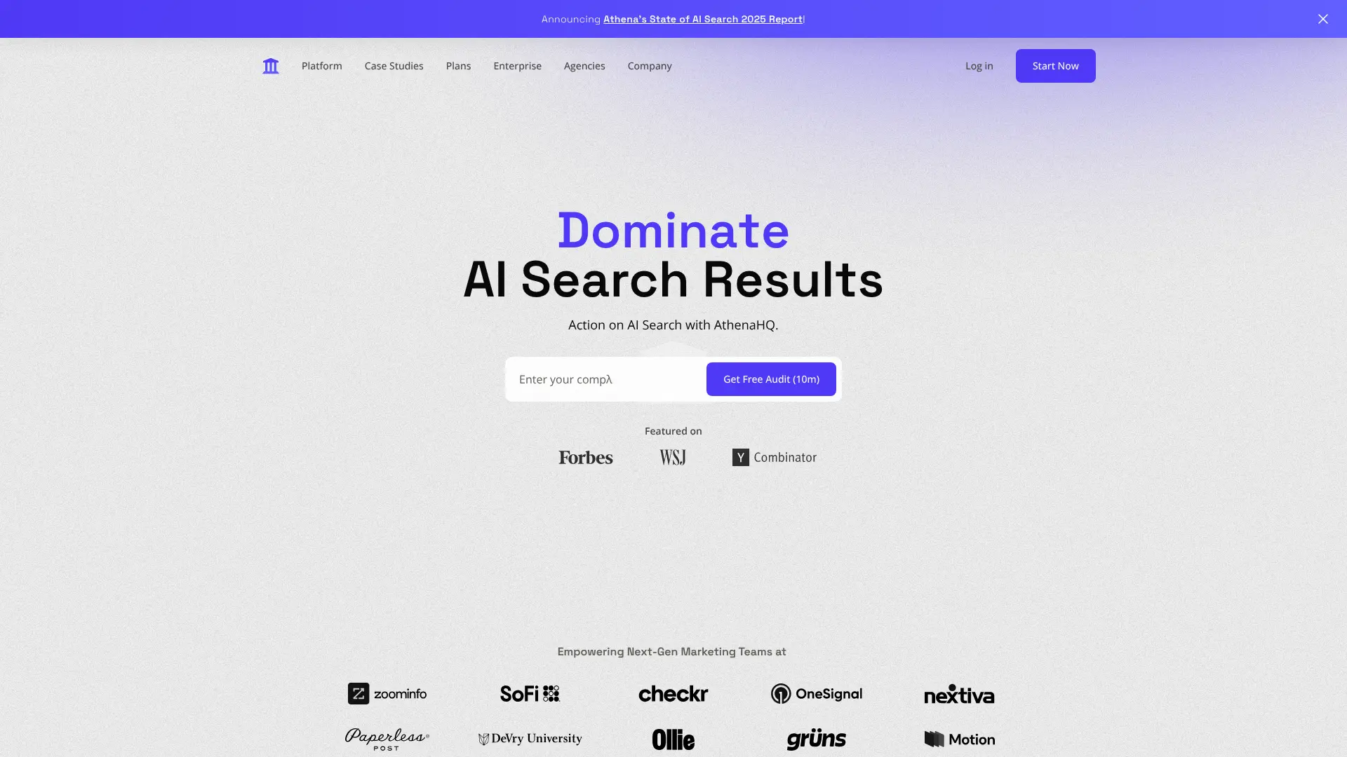 Screenshot of 23. AthenaHQ - GEO Platform