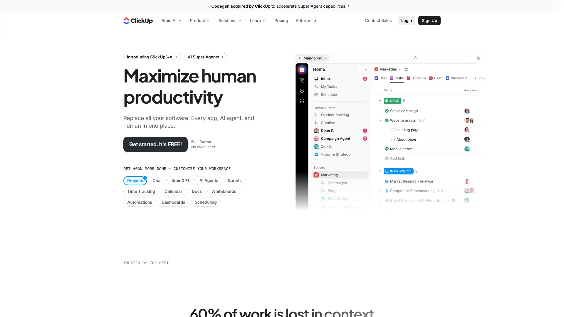 Screenshot of 2. ClickUp Brain