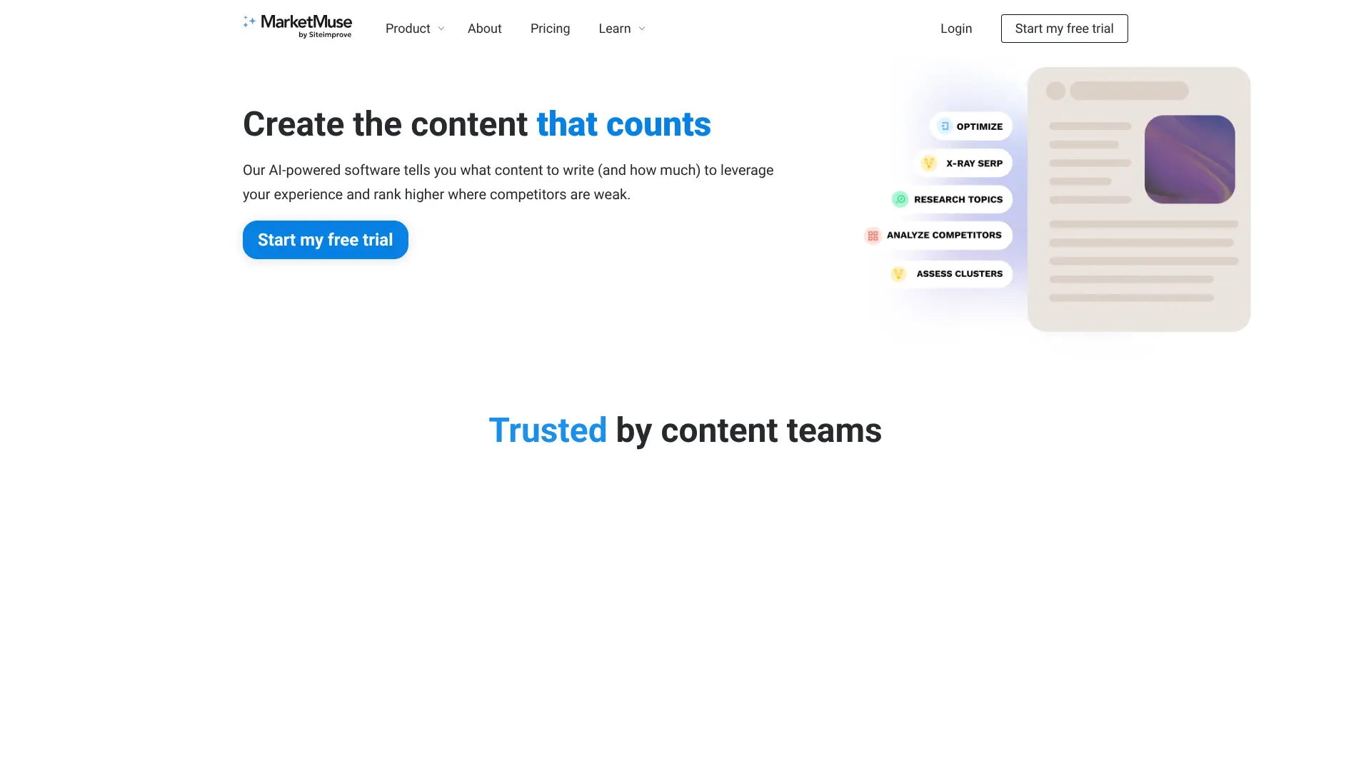 Screenshot of 10. MarketMuse - Content Intelligence