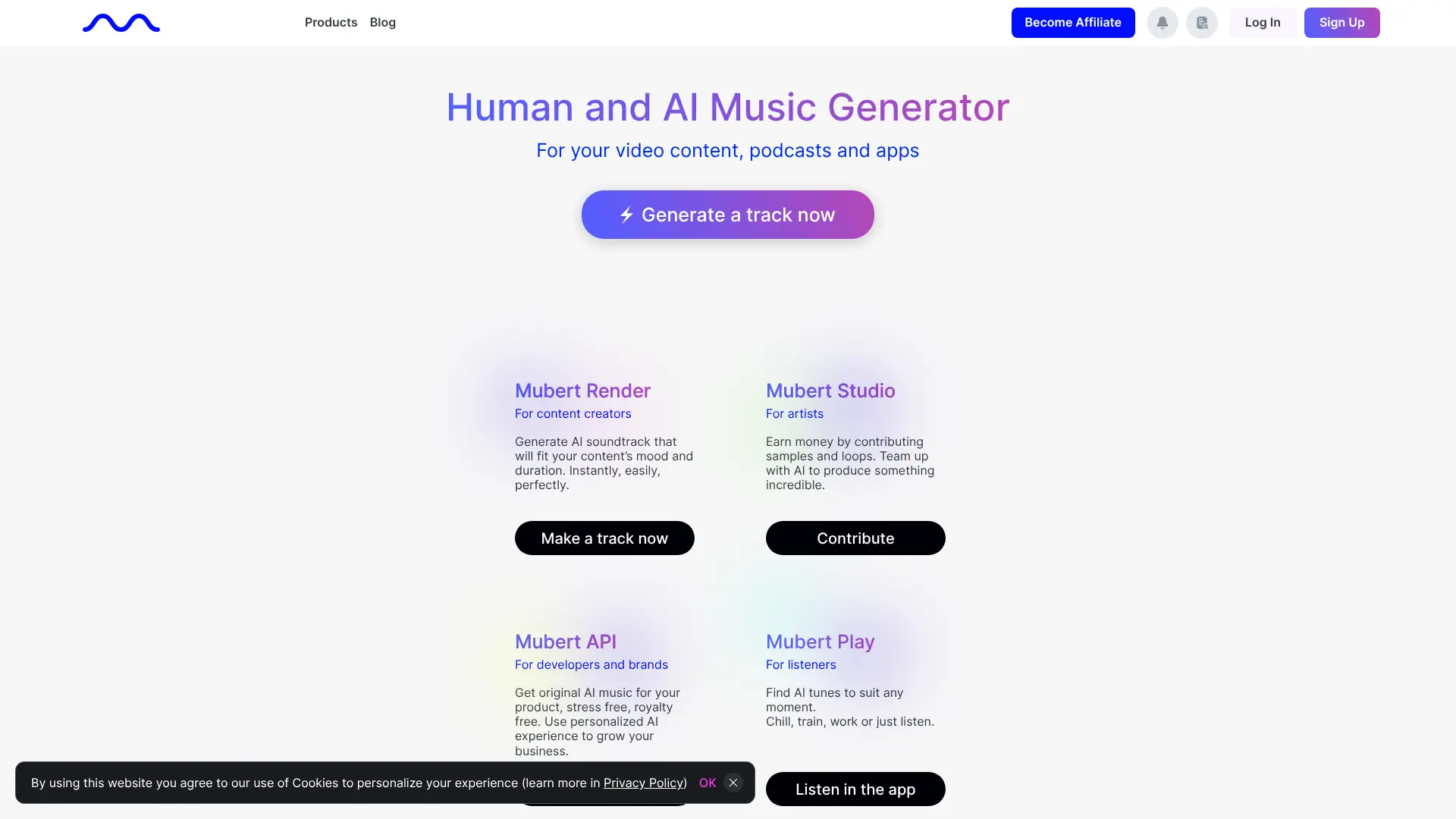 Screenshot of 4. Mubert