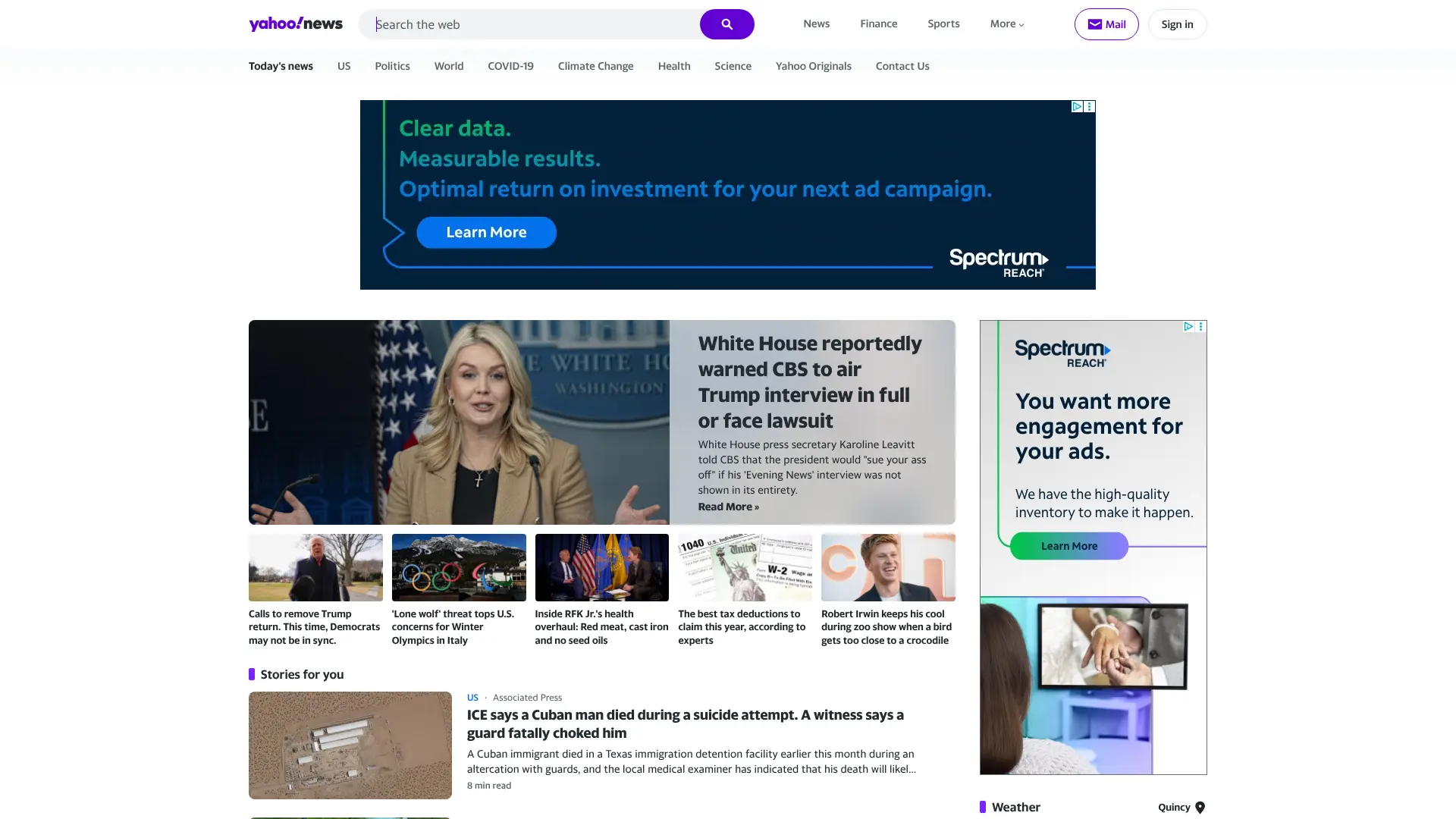Screenshot of 9. Yahoo News