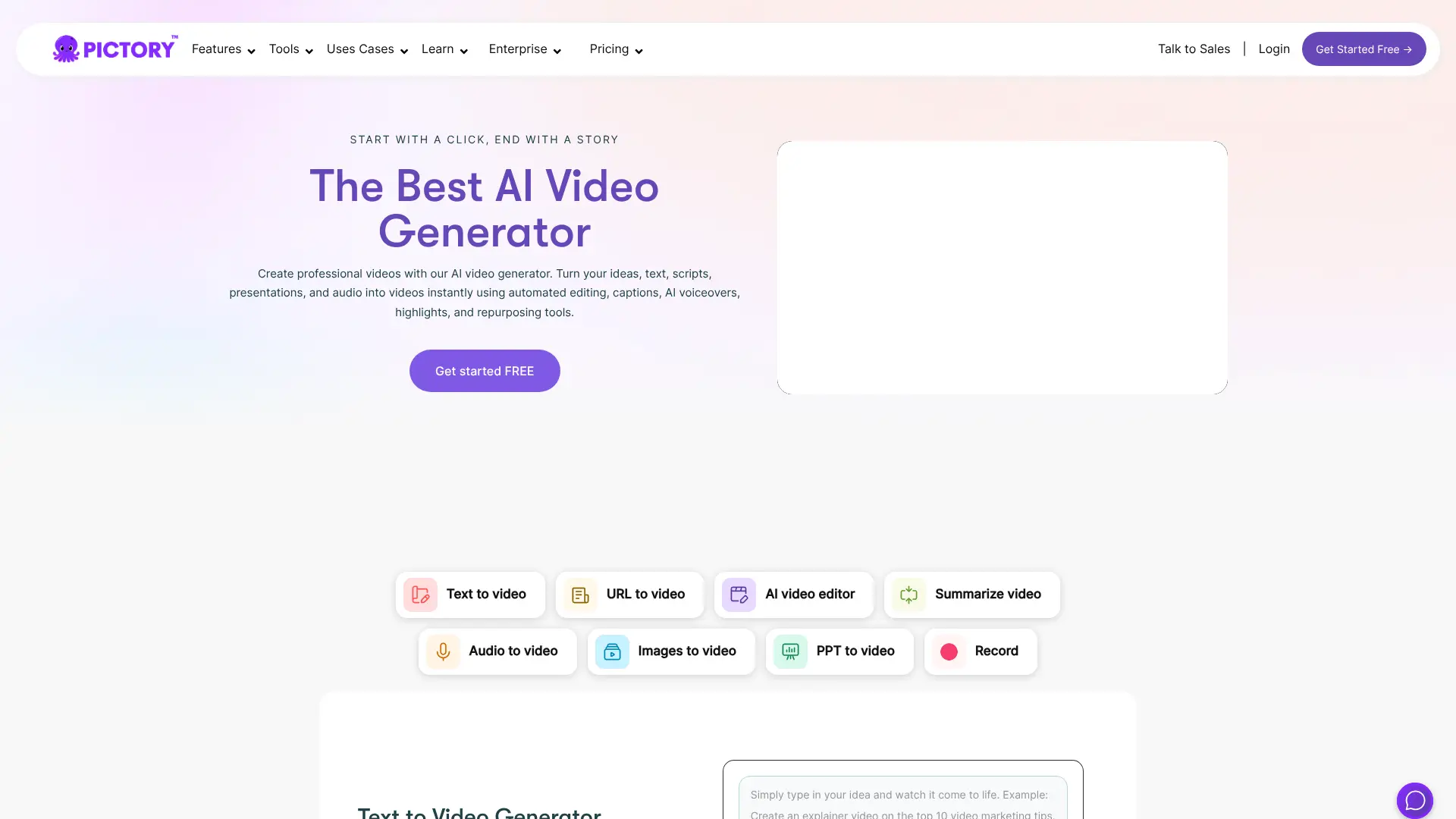 Screenshot of 14. Pictory