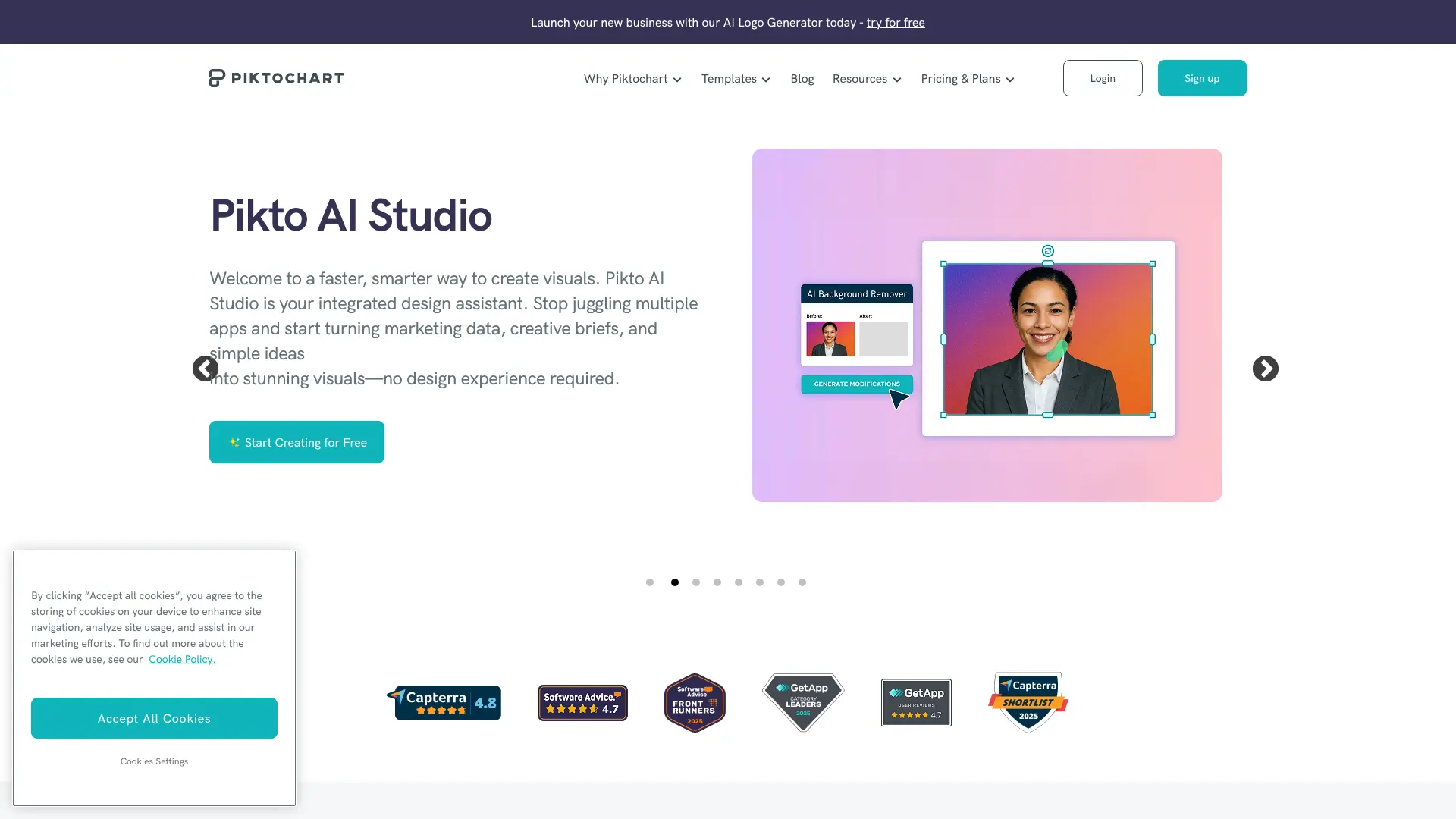 Screenshot of 8. Piktochart AI Newsletter Generator