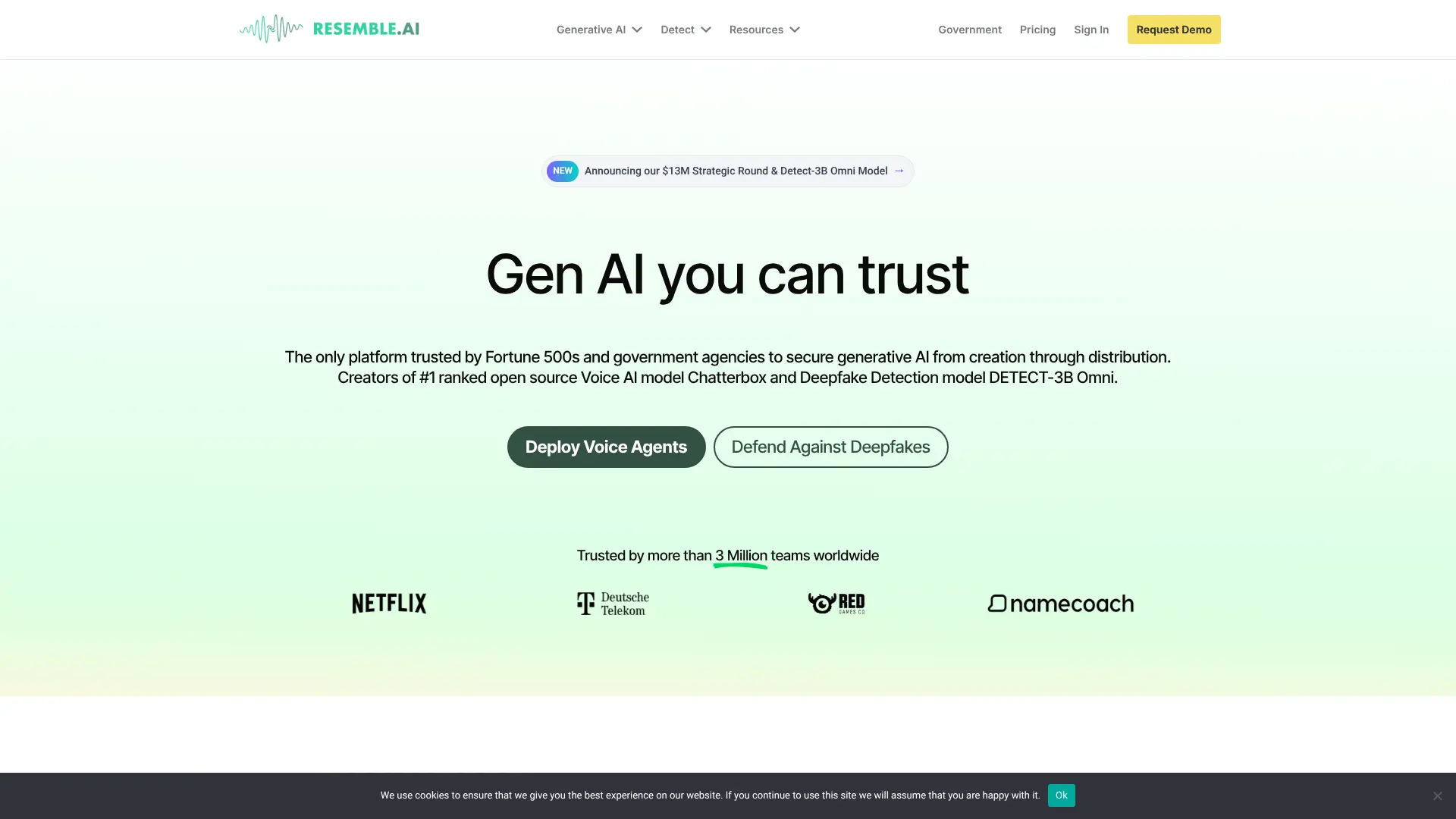 Screenshot of 2. Resemble AI
