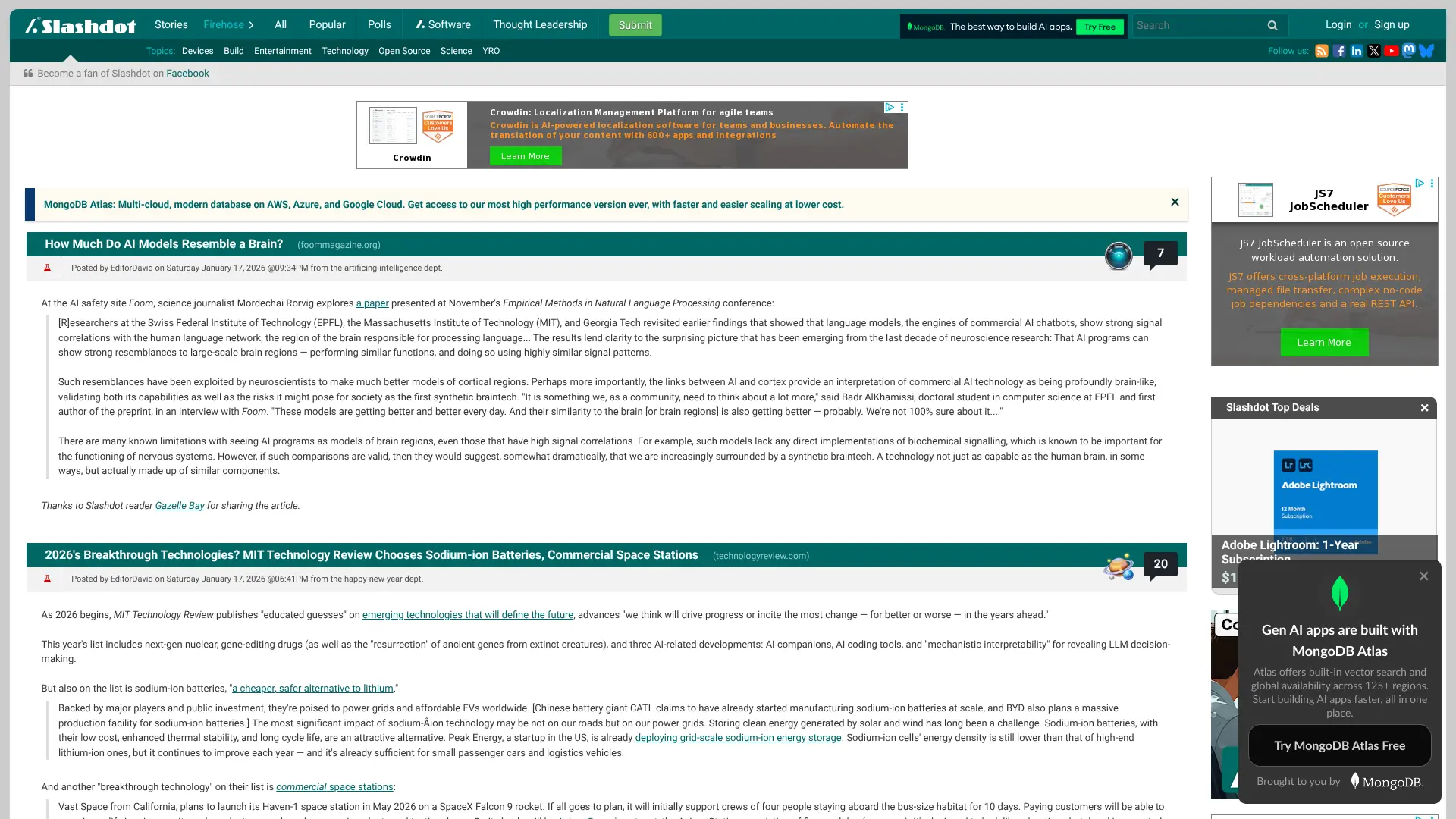 Screenshot of 10. Slashdot