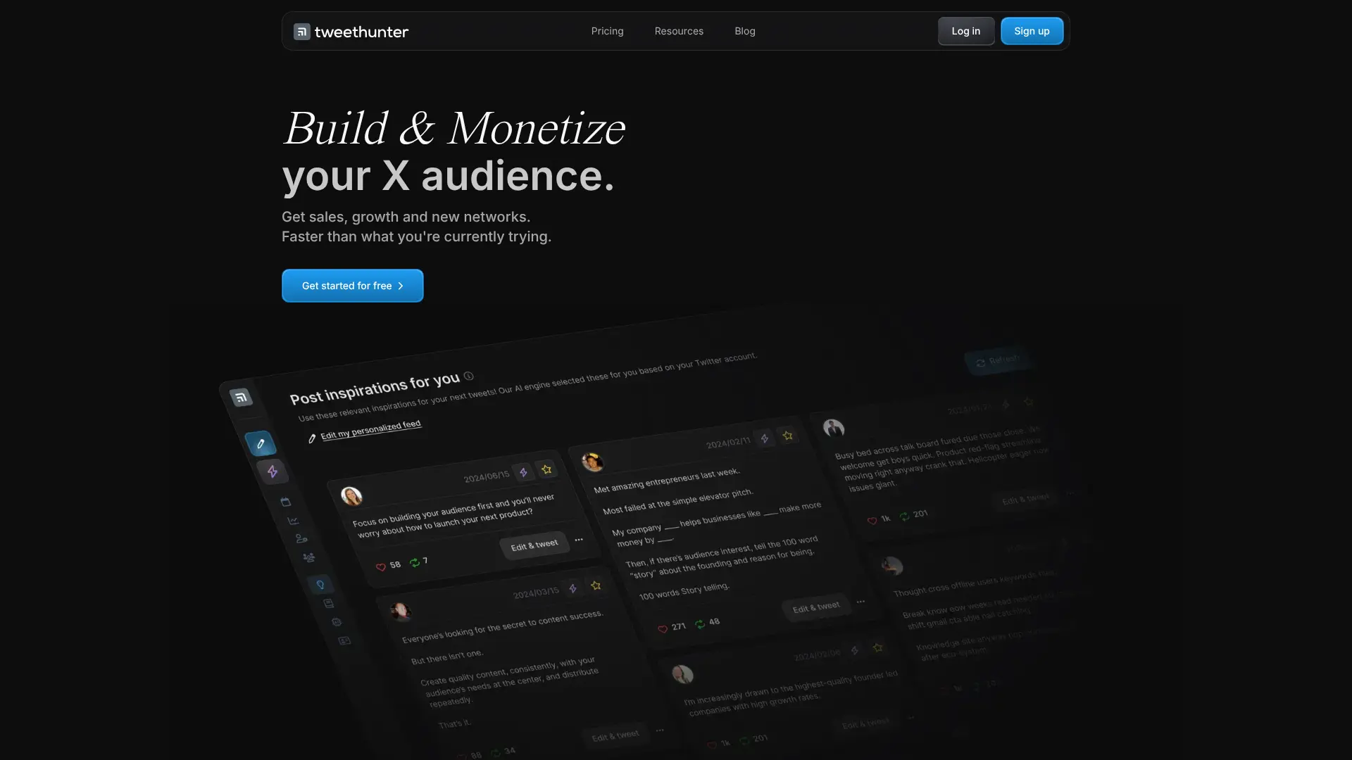 Screenshot of 8. Tweethunter
