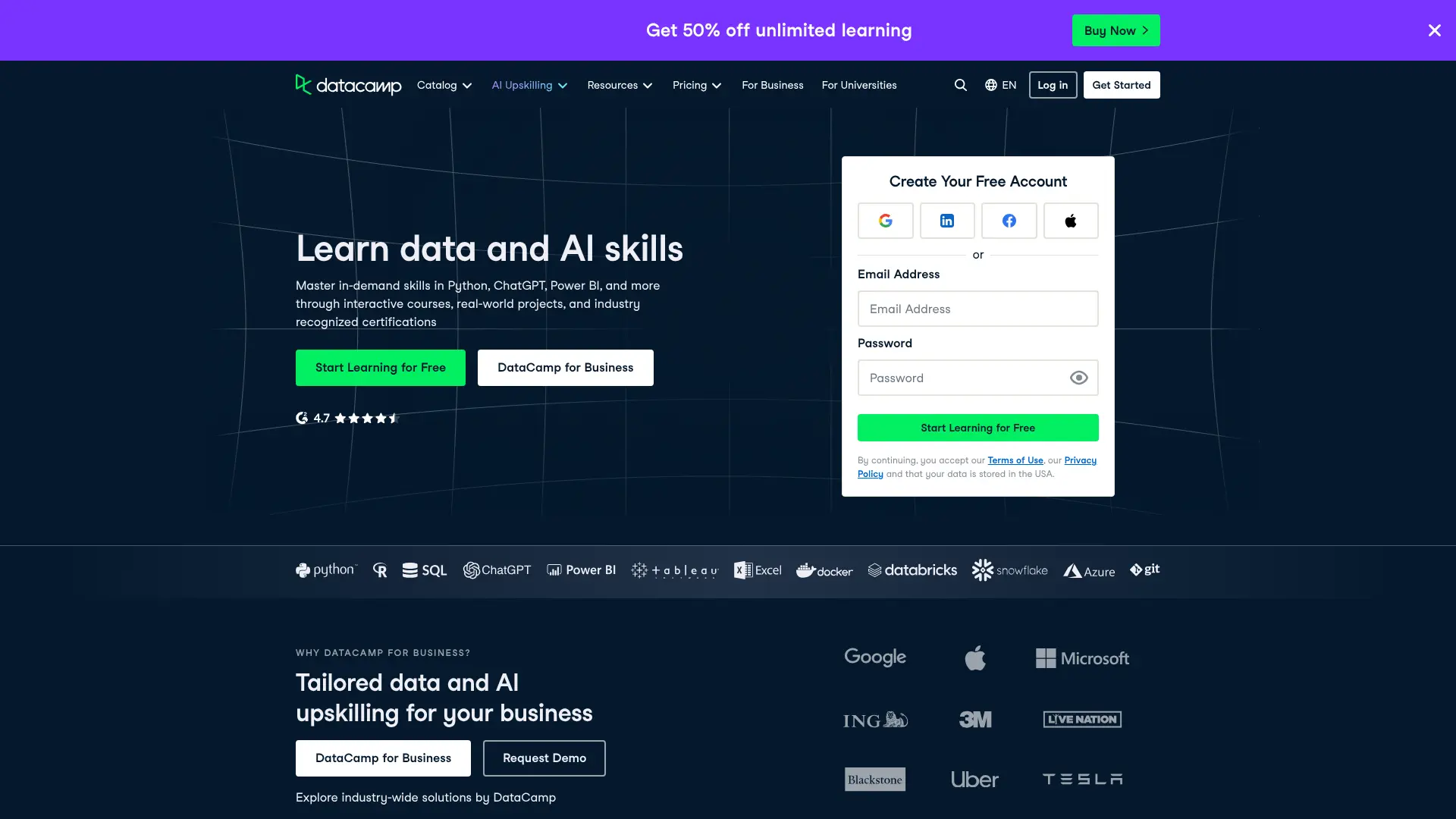 Screenshot of 11. DataCamp – Data Science and Analytics Training