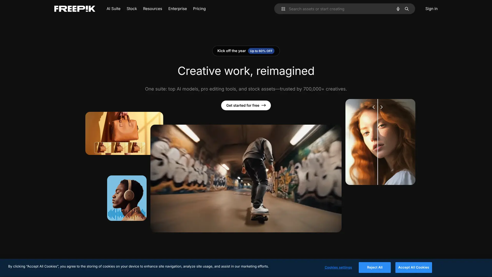 Screenshot of 3. Freepik AI Image Generator