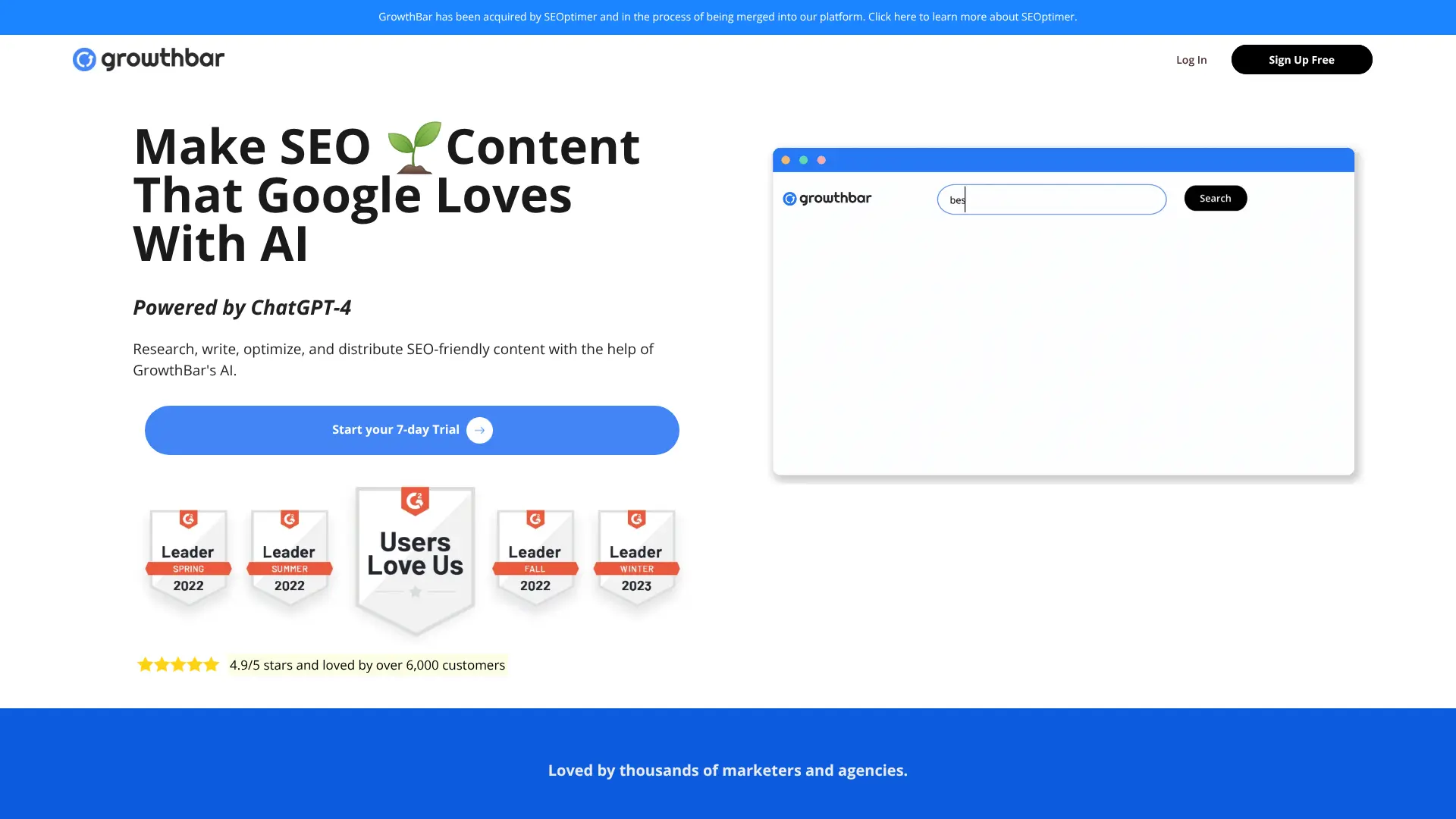 Screenshot of 10. GrowthBar AI Newsletter Assistant