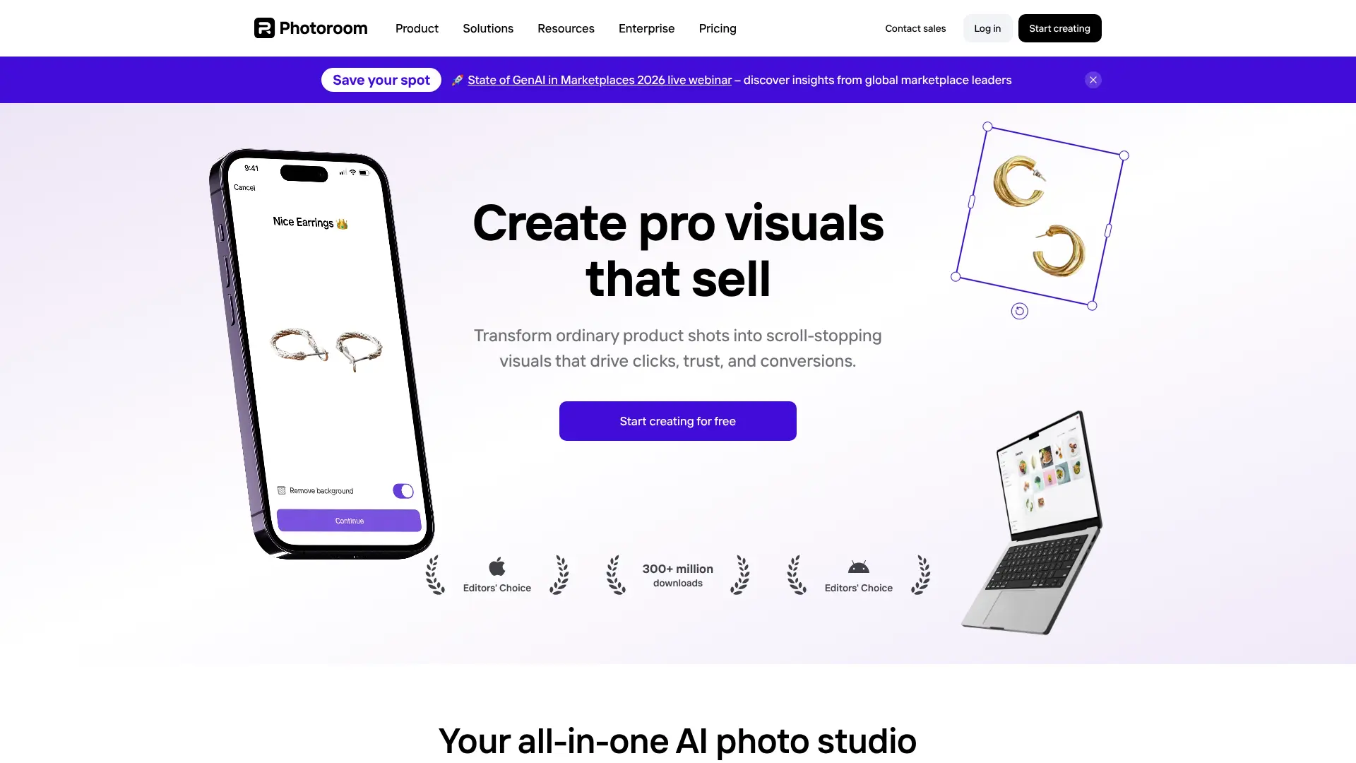 Screenshot of 13. Photoroom – AI Image Upscaler