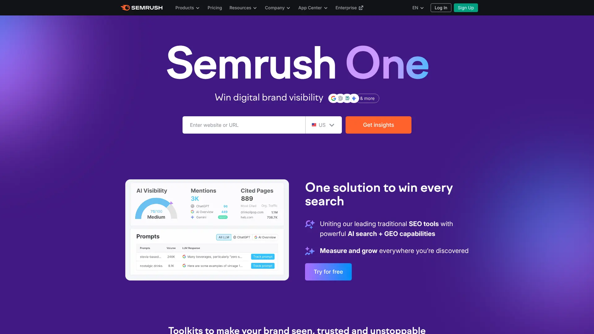 Screenshot of 2. Semrush - All-in-One SEO Platform
