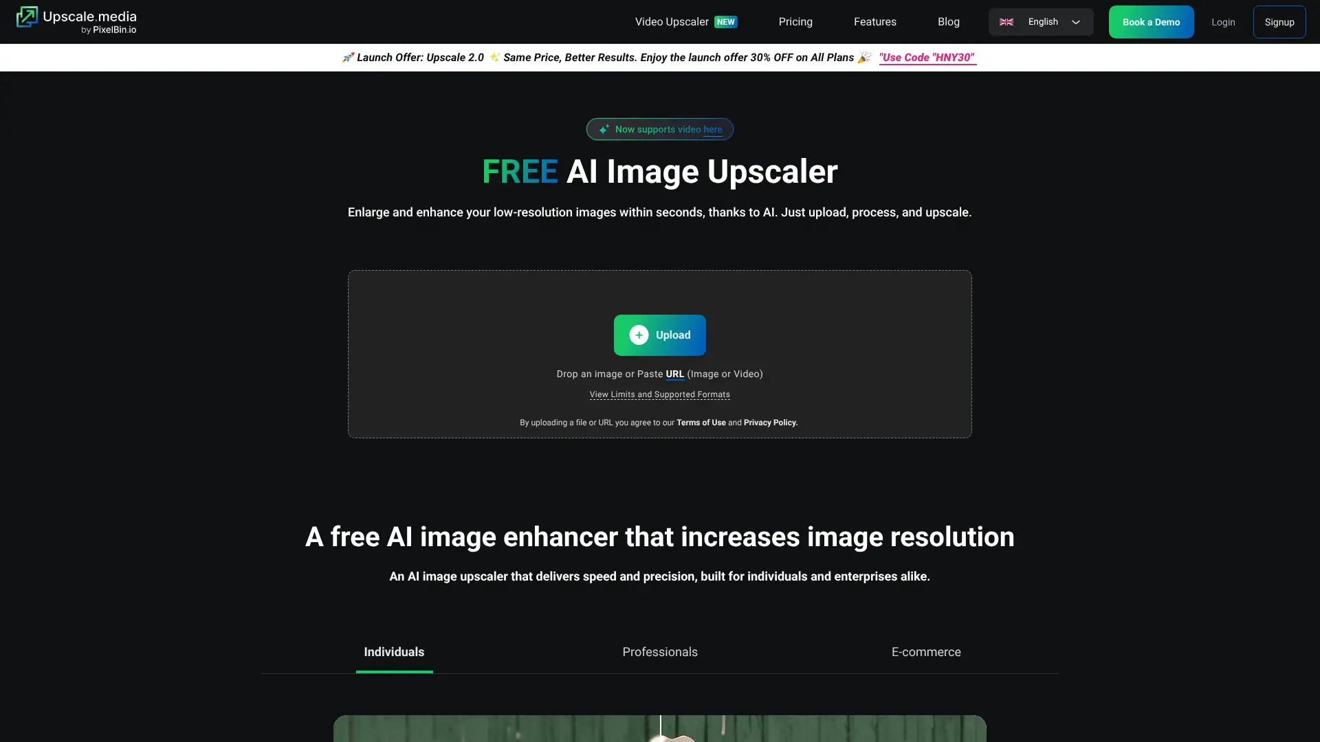 Screenshot of 10. Upscale.media