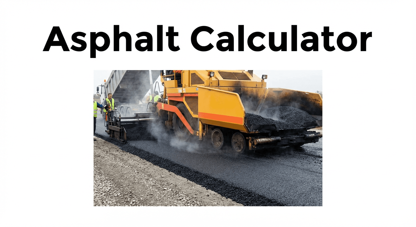 Asphalt calculator showing square yards to tons conversion