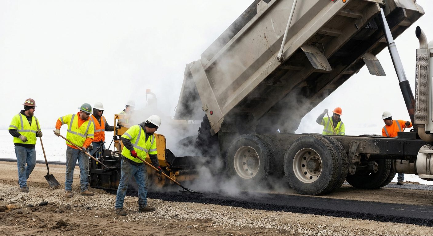 Asphalt tonnage needed for driveway and parking lot paving