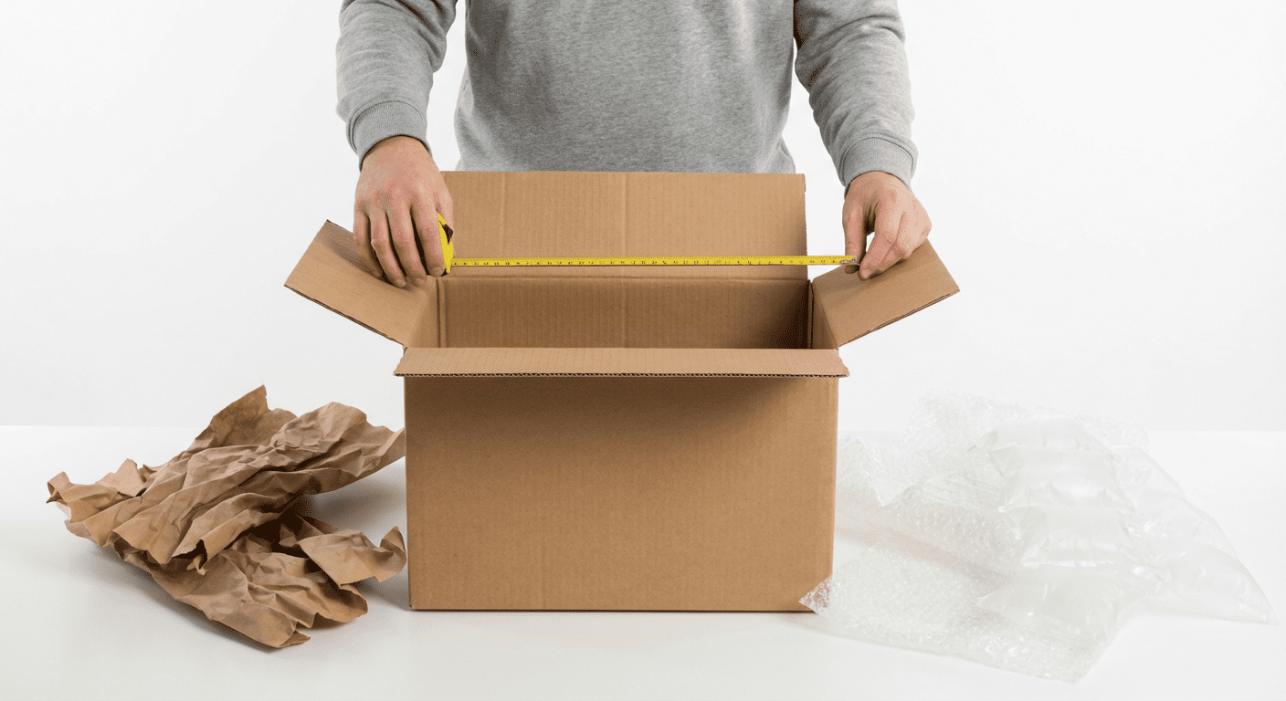 Common shipping and moving box sizes and their volumes in cubic inches and cubic feet