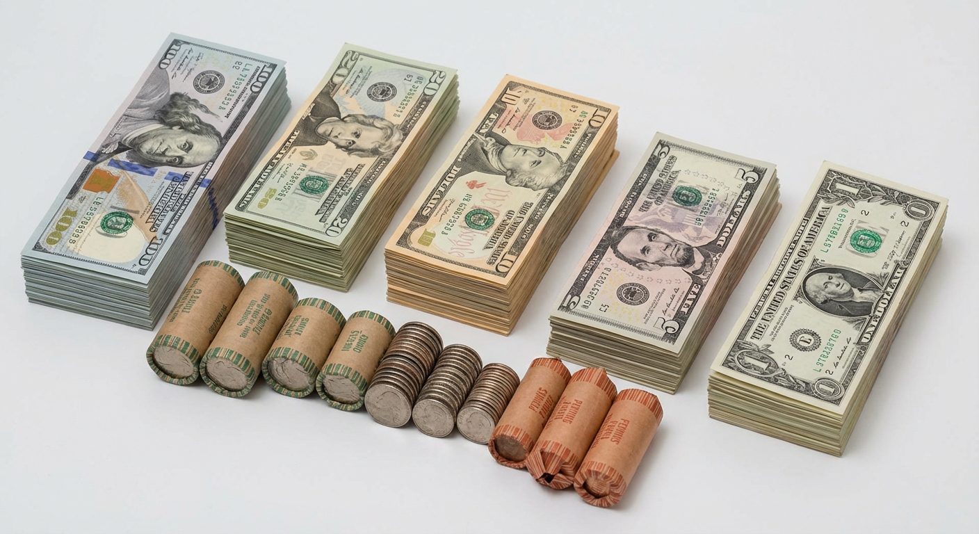Cash counting best practices including double counting and denomination breakdown methods