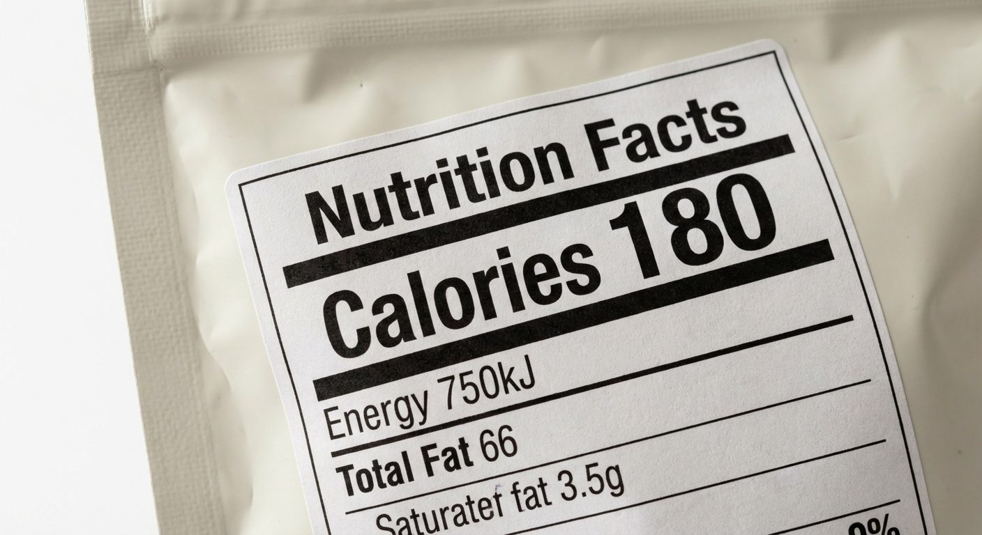 Nutrition energy applications showing calories to joules and kJ conversion