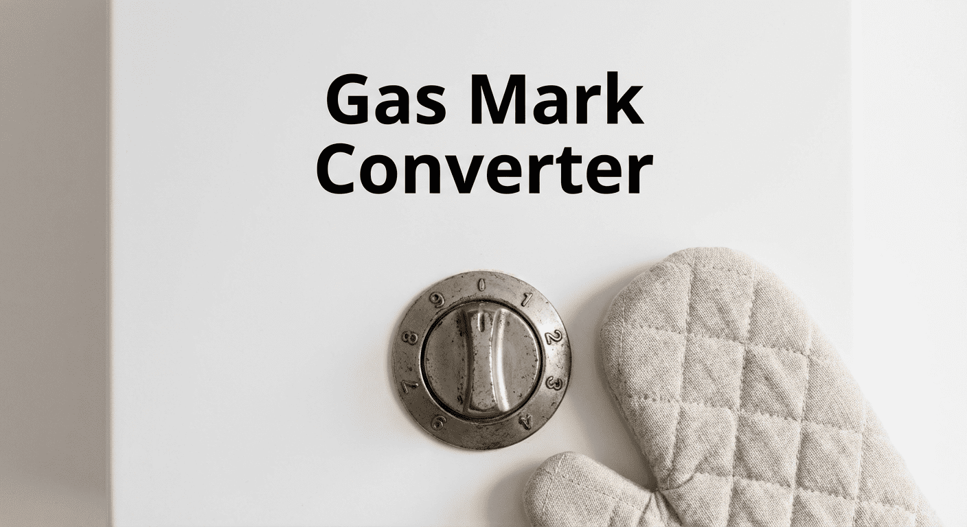 Gas mark oven temperature conversion reference