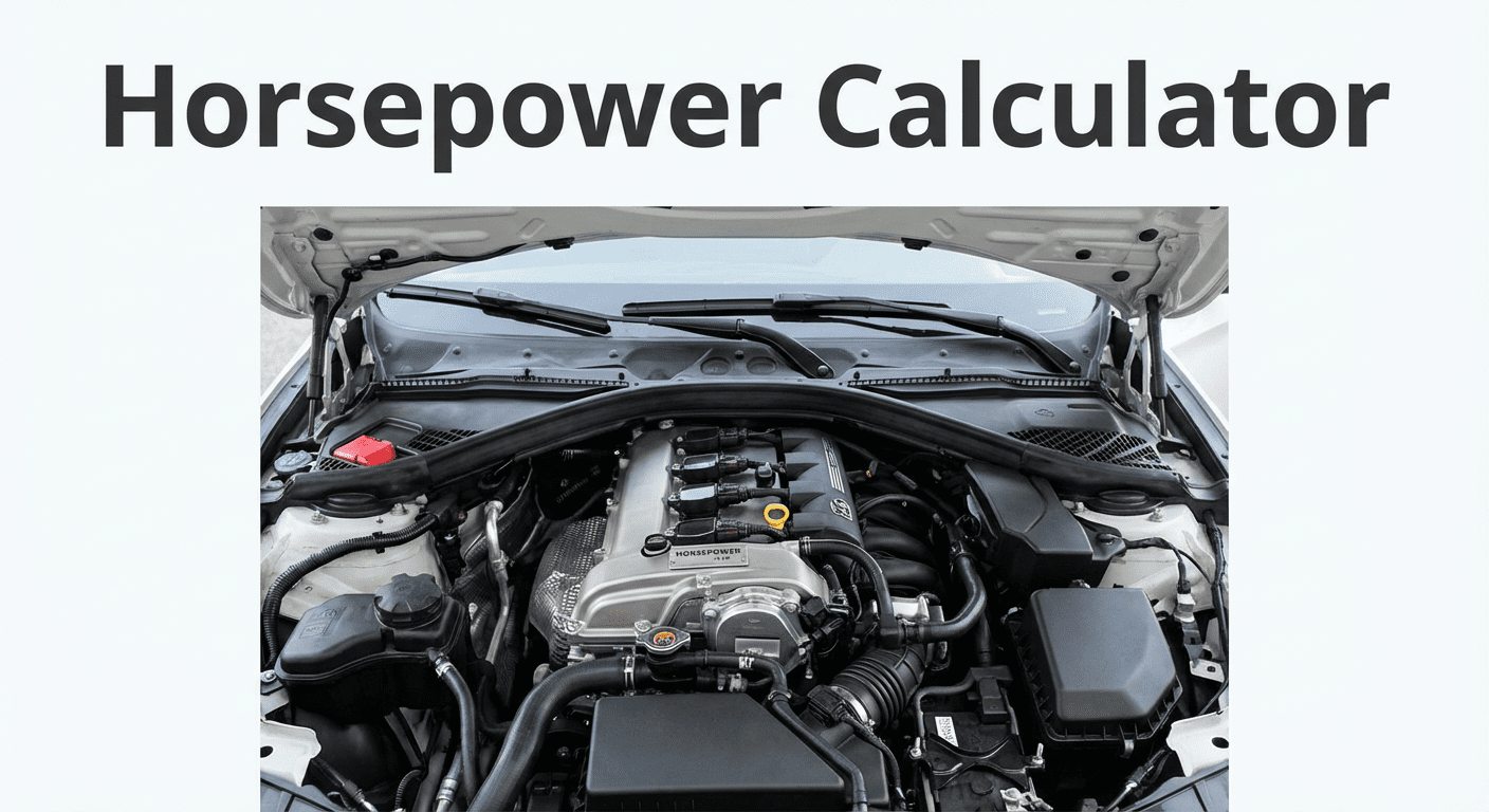 Horsepower calculator showing HP types and conversion methods
