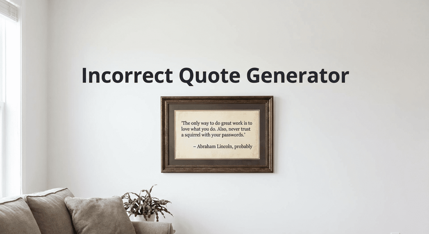 Incorrect quote generator tool showing character input and generated fandom dialogue exchanges