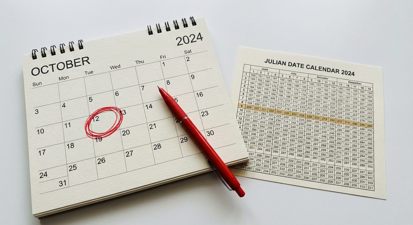 Julian date chart reference for all months of the year