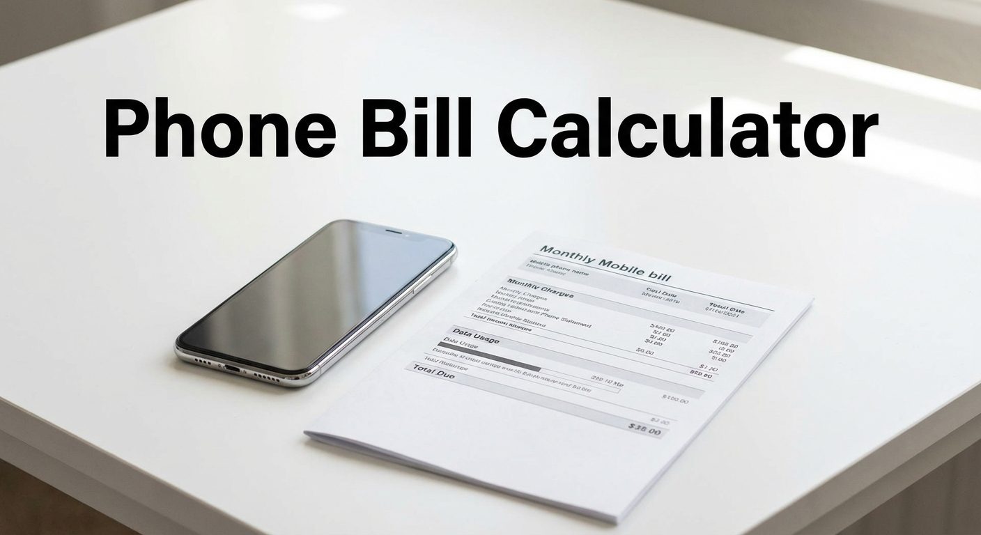 Phone bill calculator showing monthly wireless cost breakdown