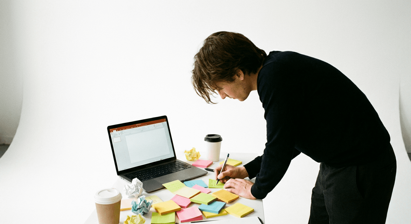 Presentation title styles including bold statement, question hook and numbered list
