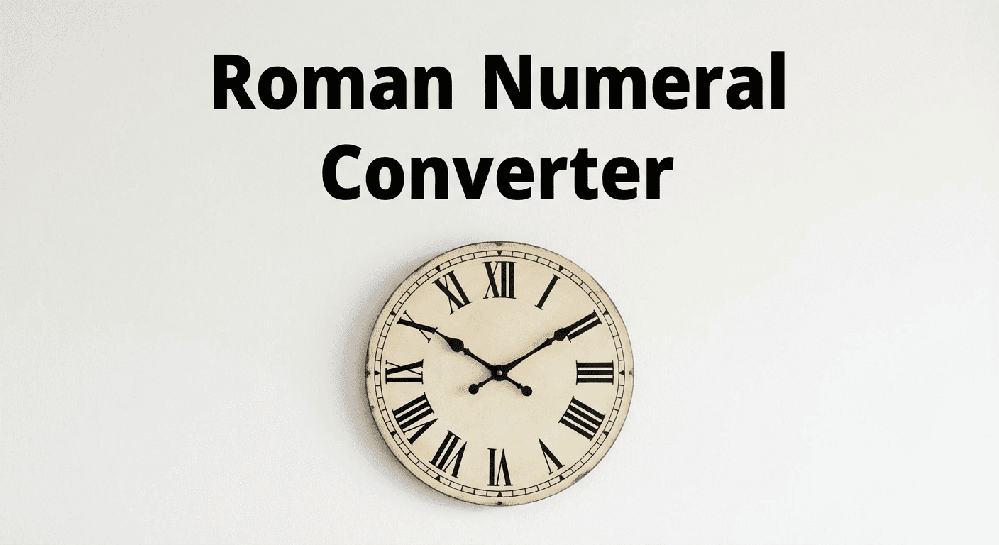 Roman numeral system overview showing symbols I, V, X, L, C, D, M and their values