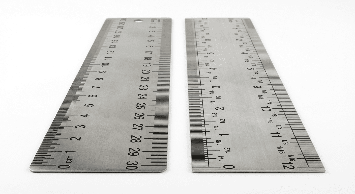 Millimeter markings on a metric ruler explained