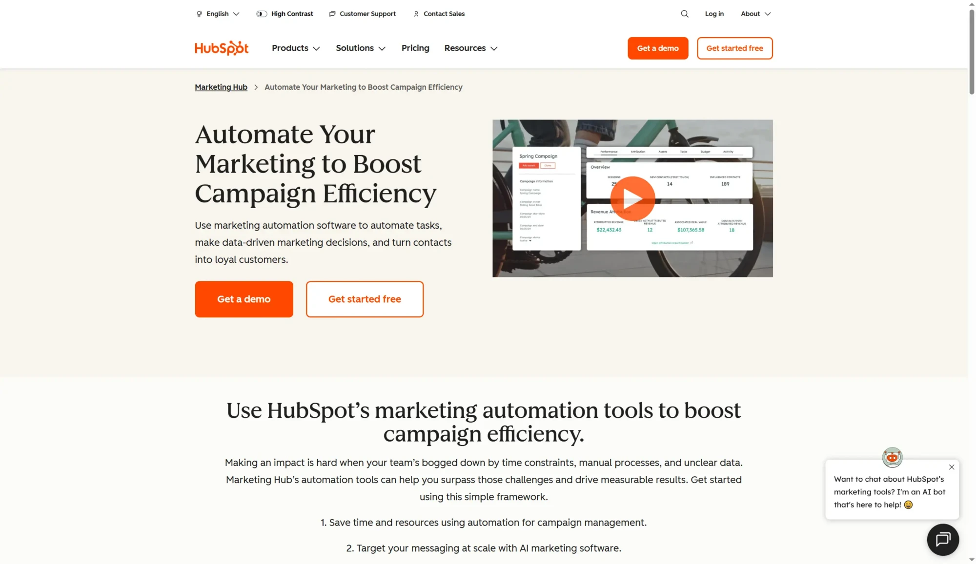 HubSpot Email Marketing screenshot