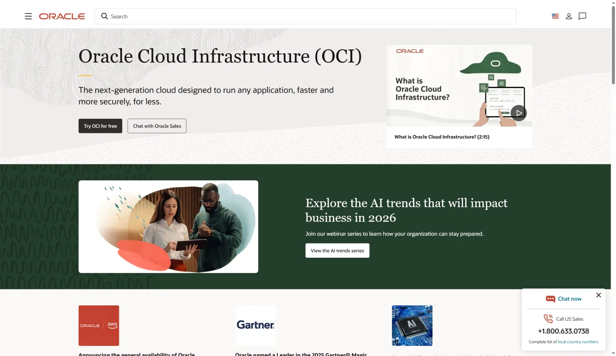 Oracle Cloud screenshot