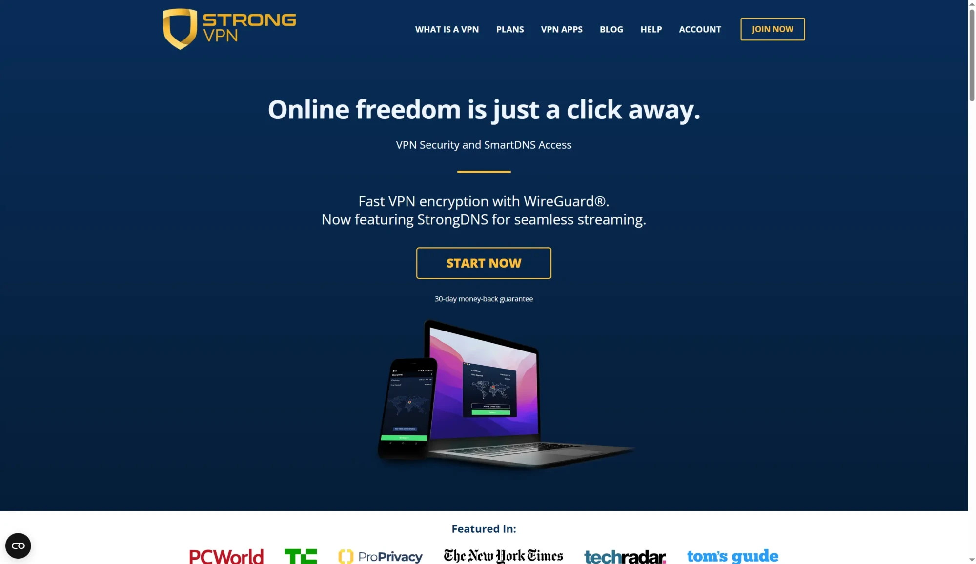 StrongVPN screenshot