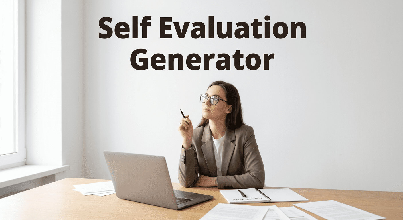 AI self-evaluation generator for professional performance reviews
