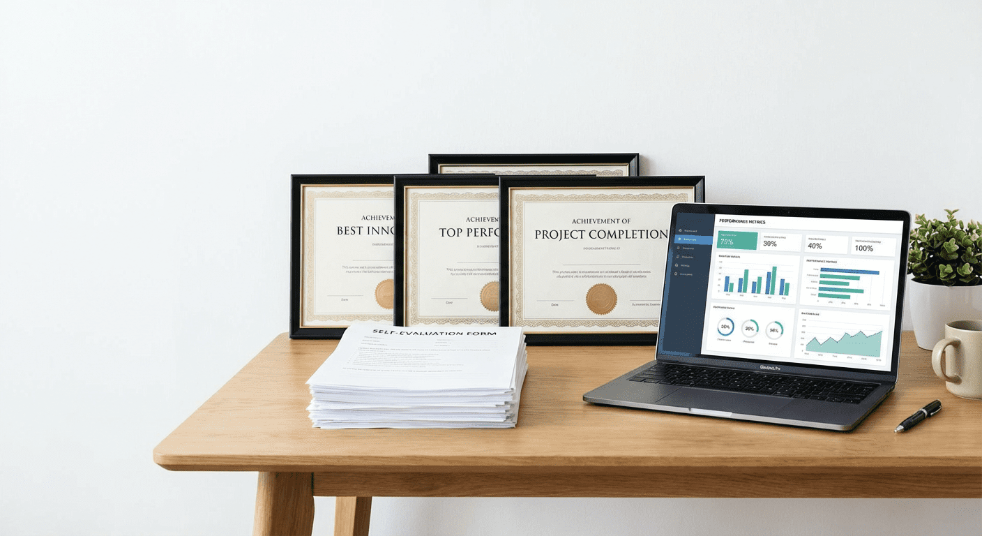 Who uses a self-evaluation generator for performance reviews