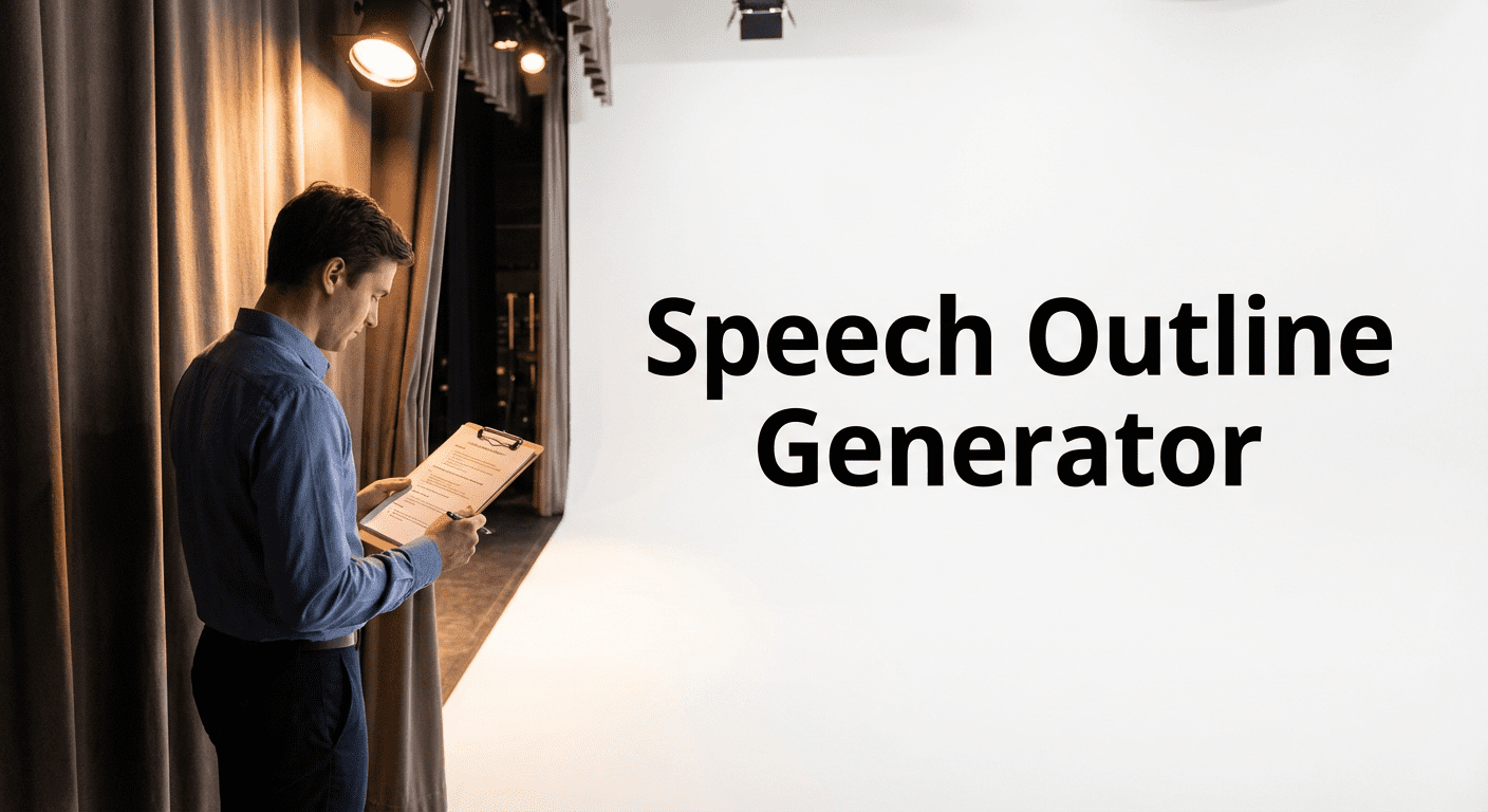 Speech outline generator tool for structured public speaking