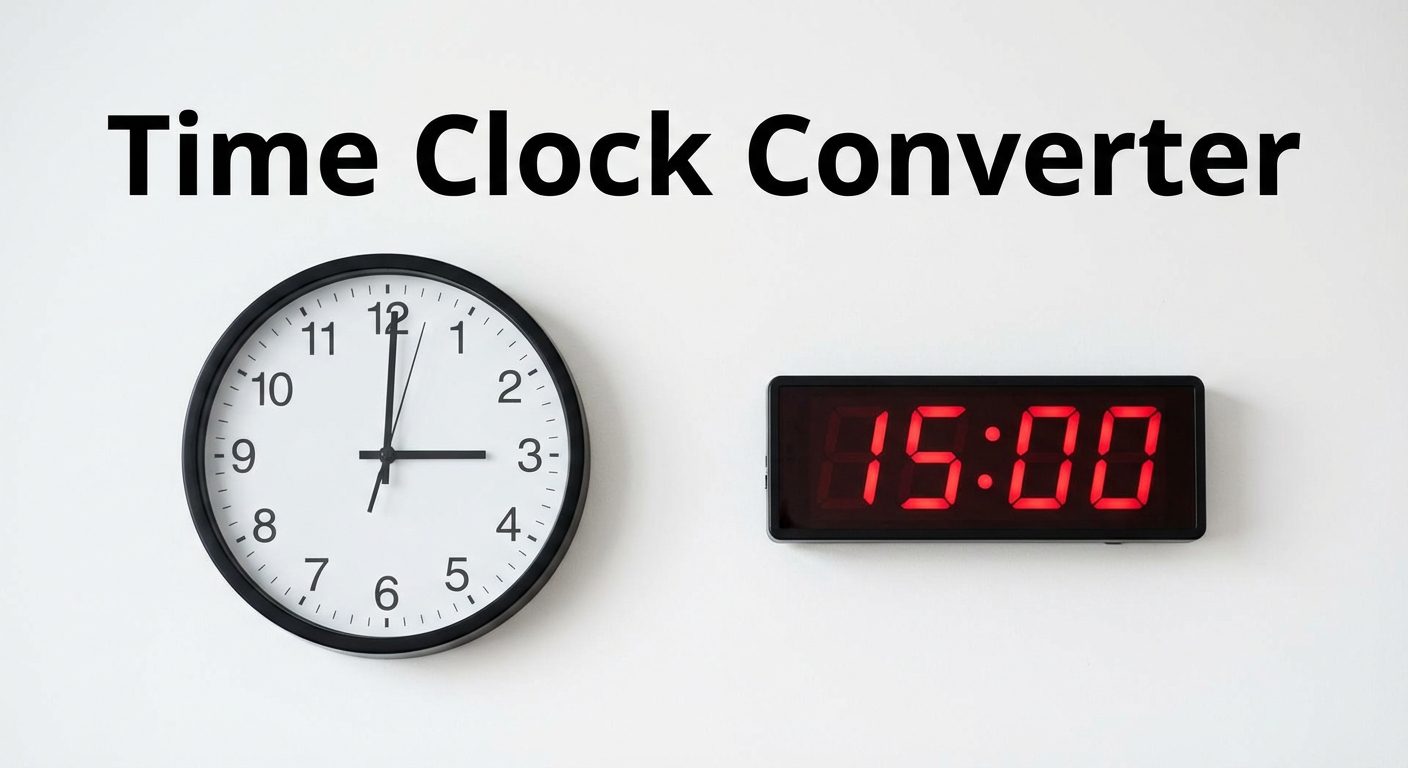 12-hour vs 24-hour time format comparison for time clock conversion