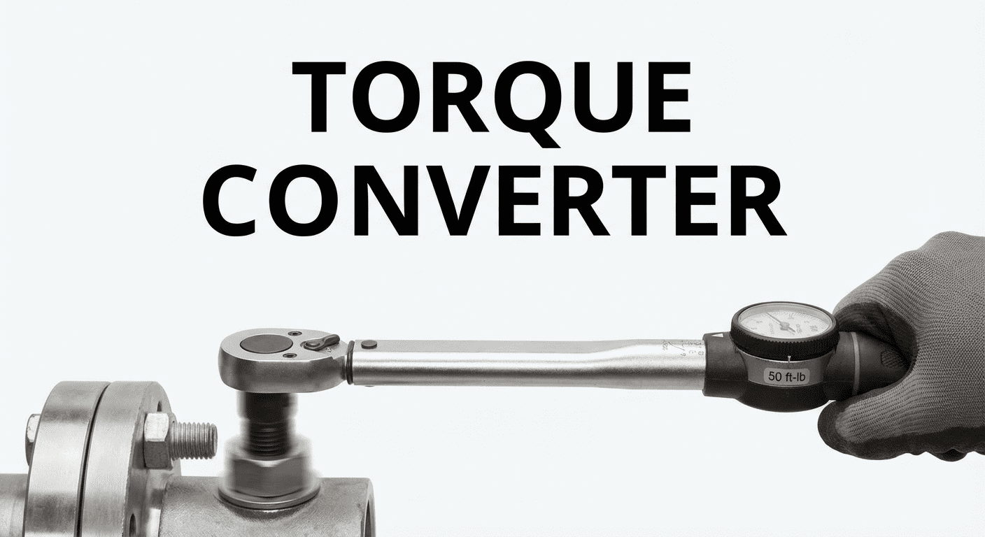 Torque converter diagram showing Nm to ft-lbs conversion