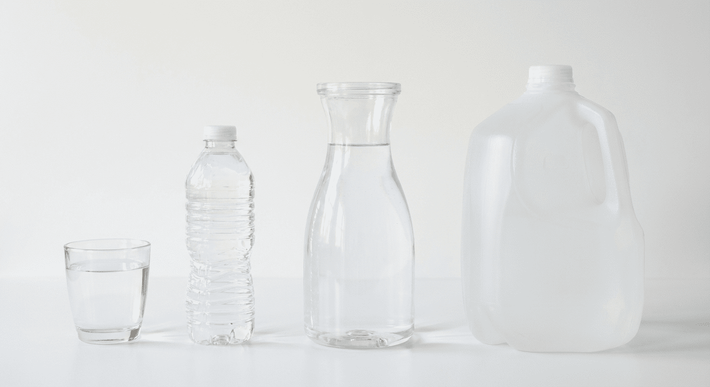 Water weight per gallon, liter, cup, and cubic foot volume to weight conversion table