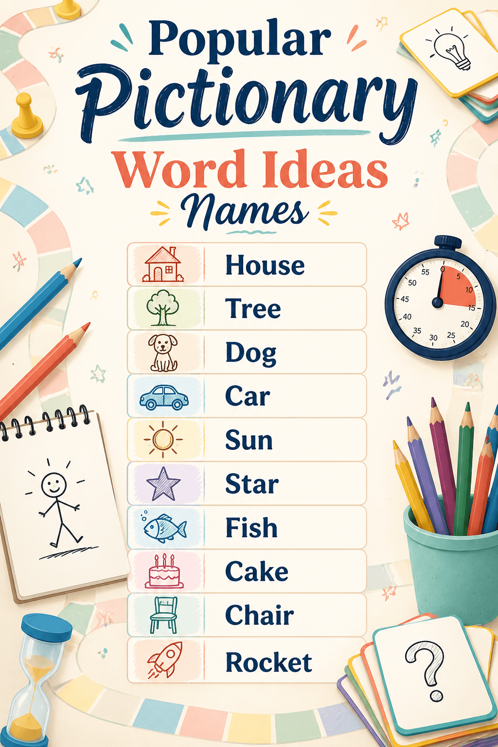 70 Pictionary Word Ideas That Will Challenge Every Player