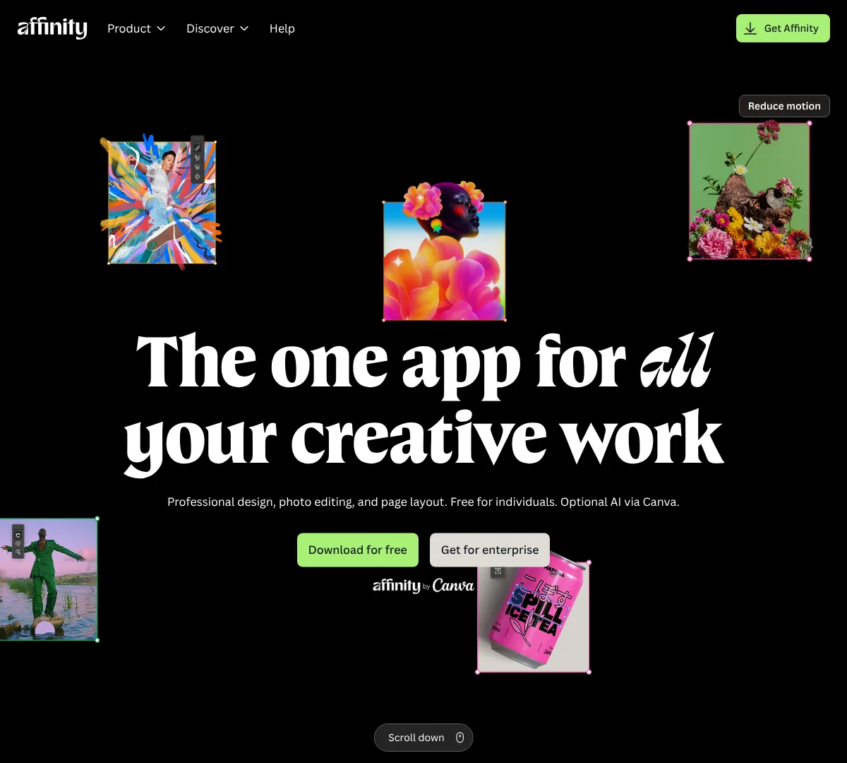 Affinity pricing screenshot