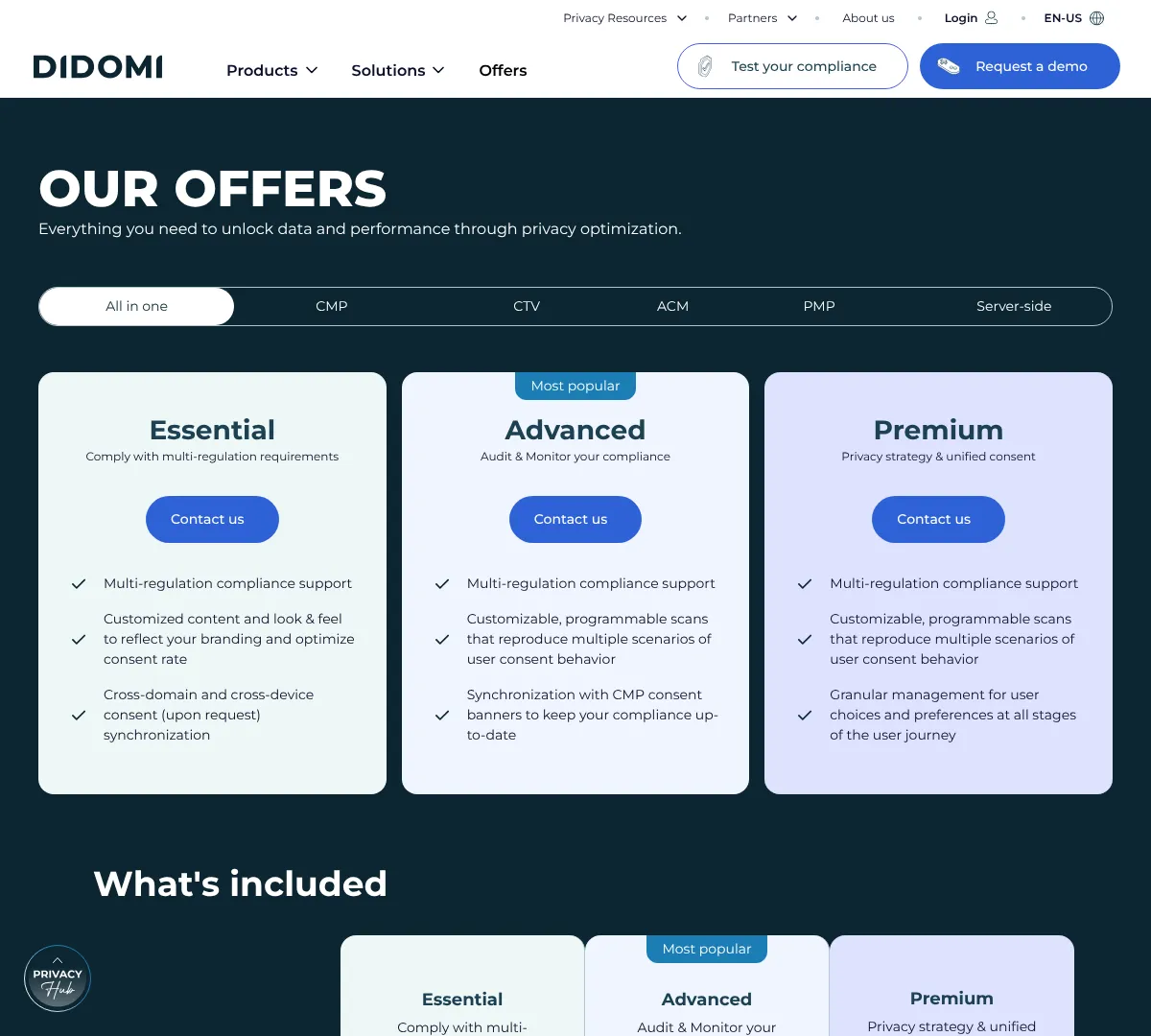 Didomi pricing screenshot