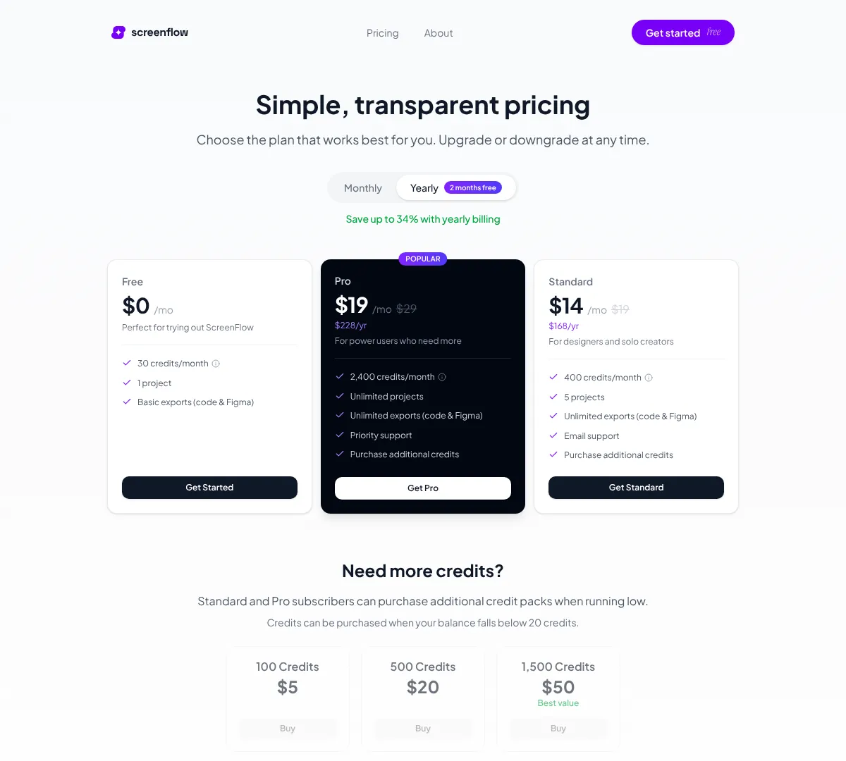 Screenflow pricing screenshot