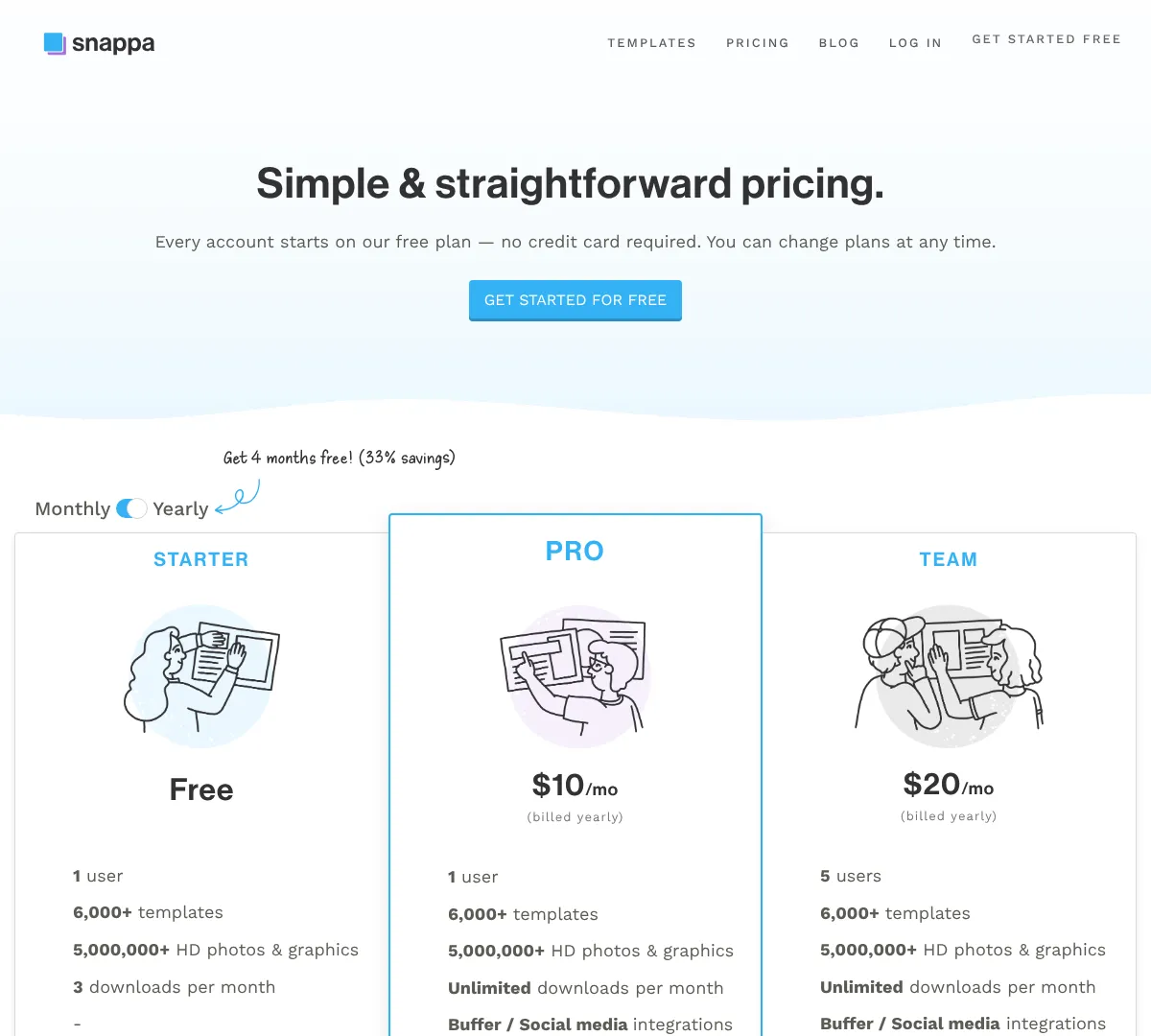 Snappa pricing screenshot